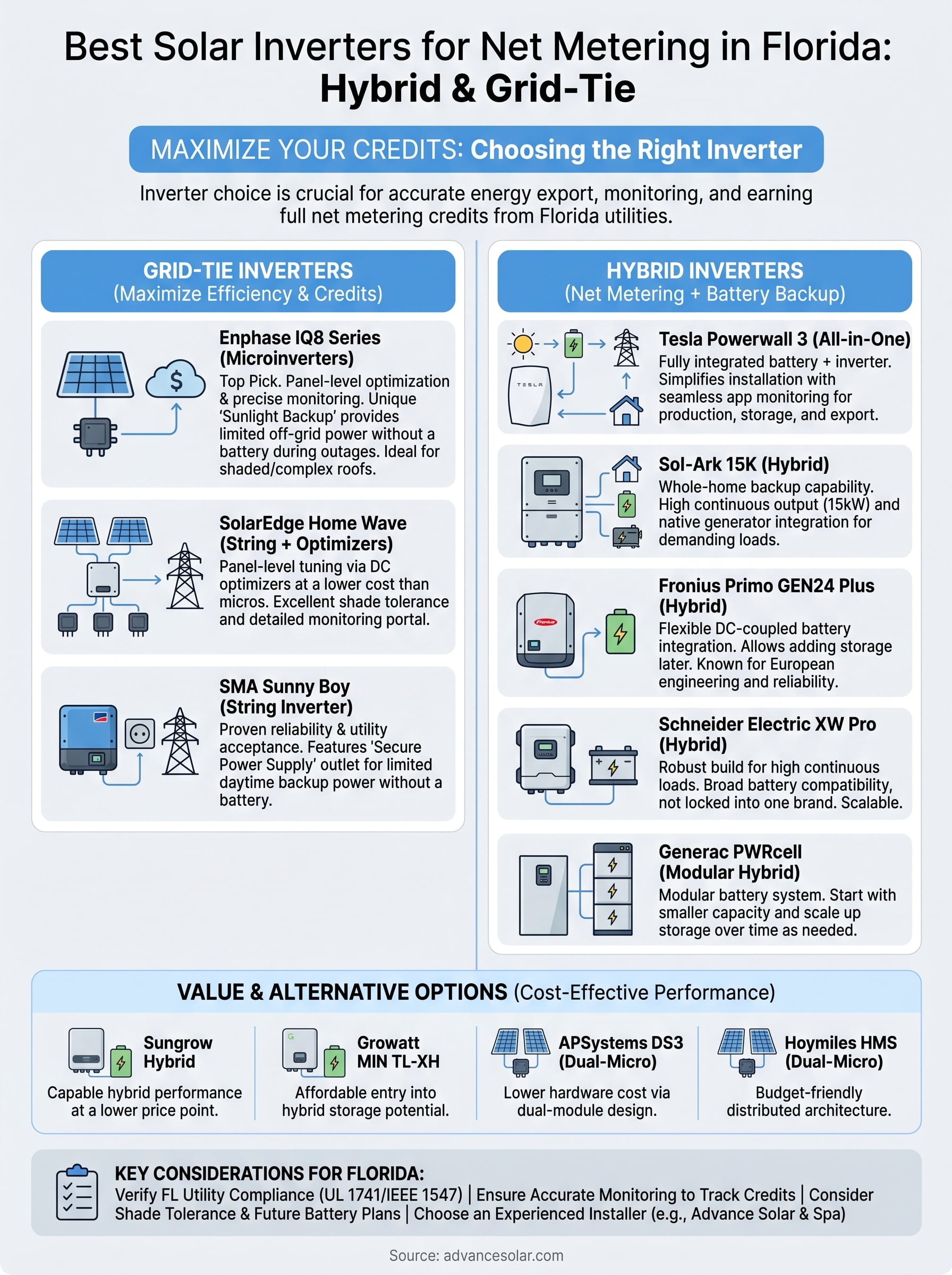 best solar inverter for net metering infographic