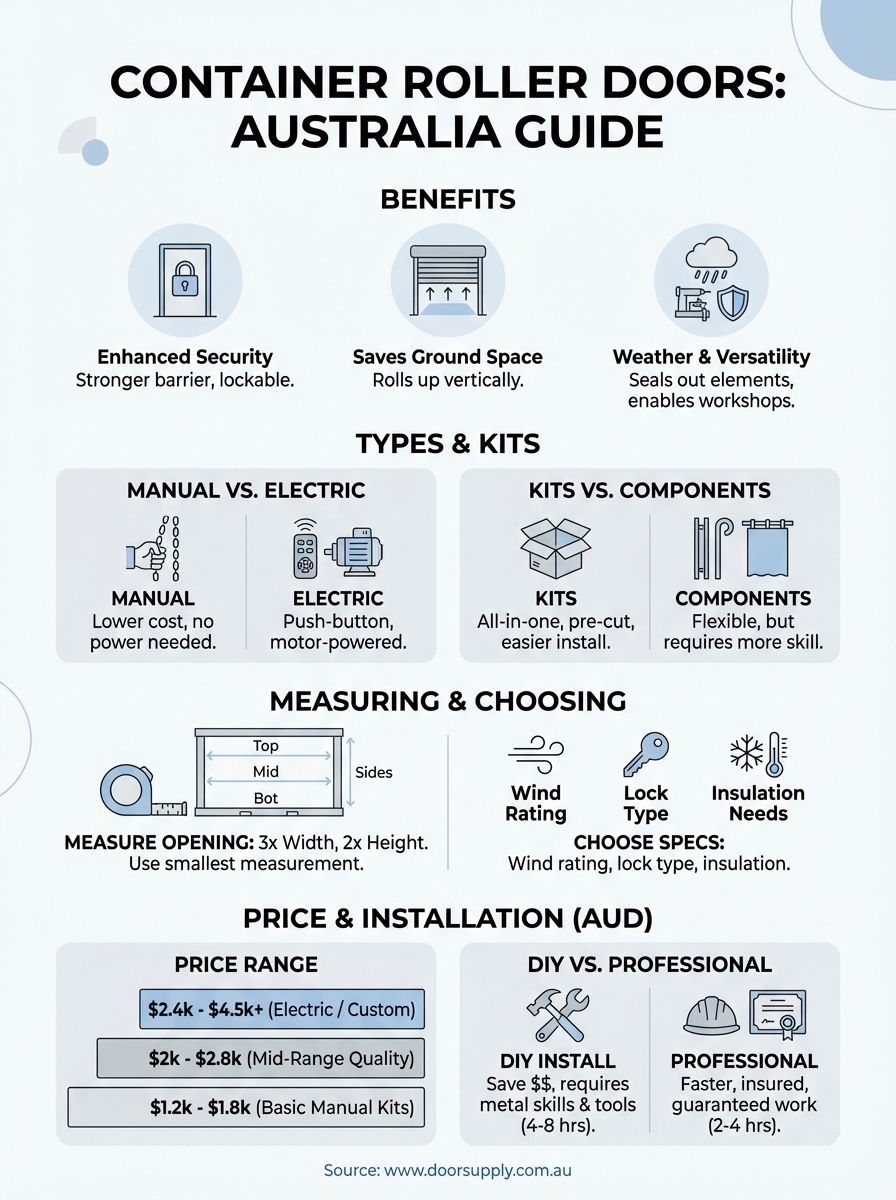 container roller door infographic