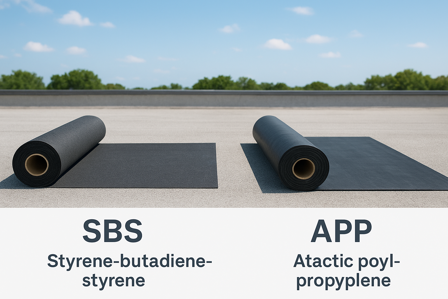 Types of modified bitumen membranes: SBS and APP