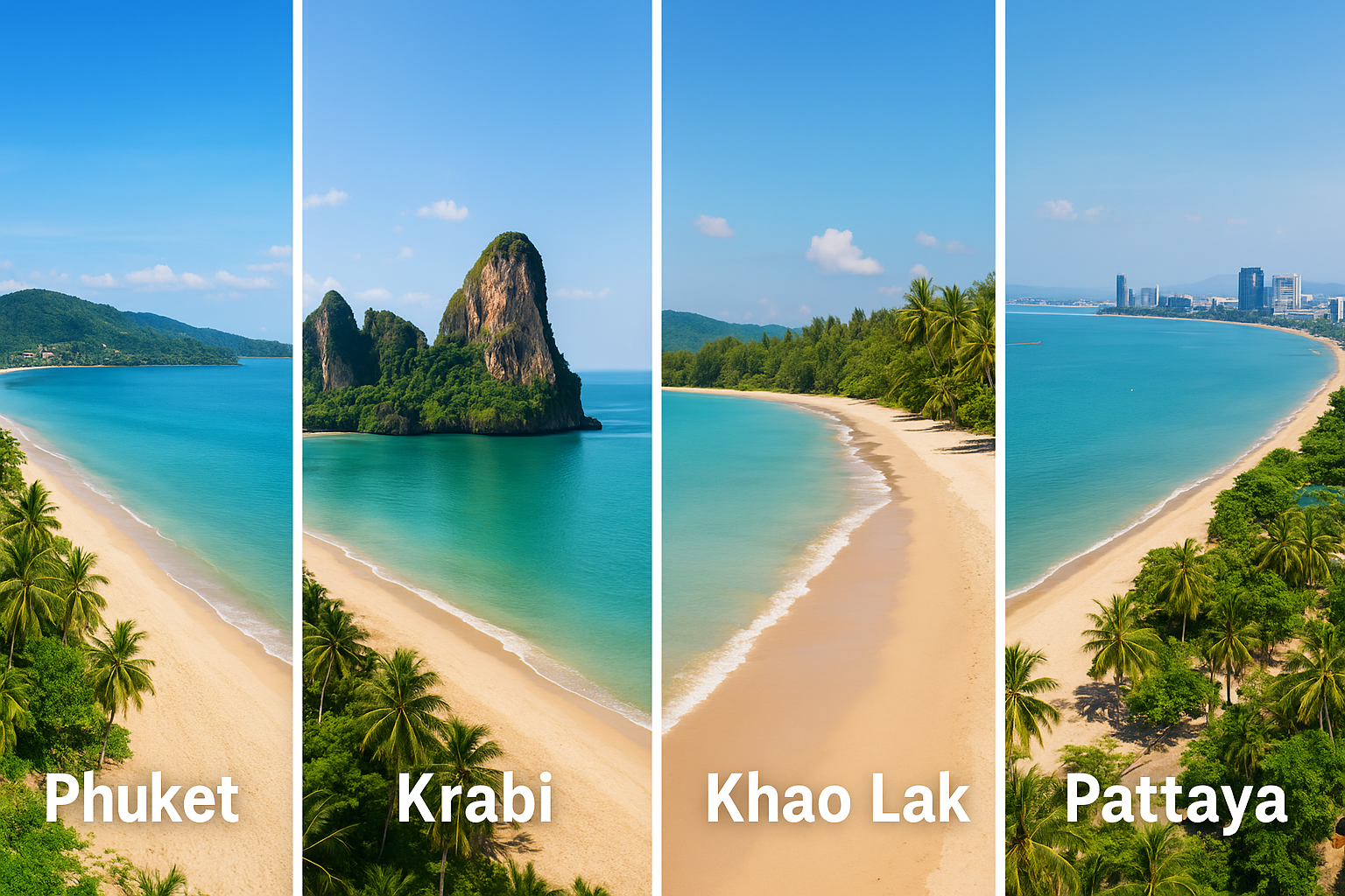 Jak porównywać Phuket, Krabi, Khao Lak, Pattayę