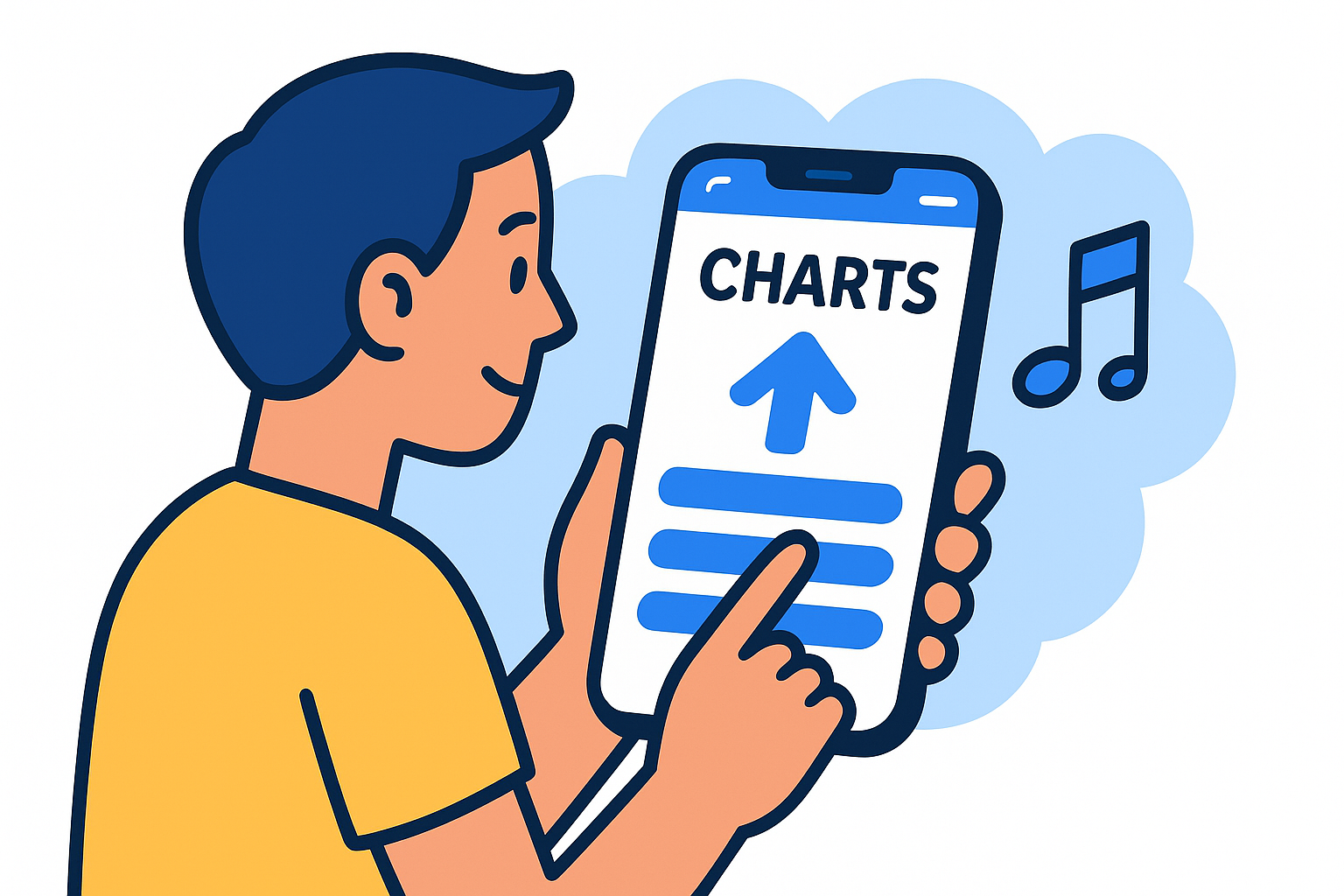 Finding charts inside the Amazon Music app