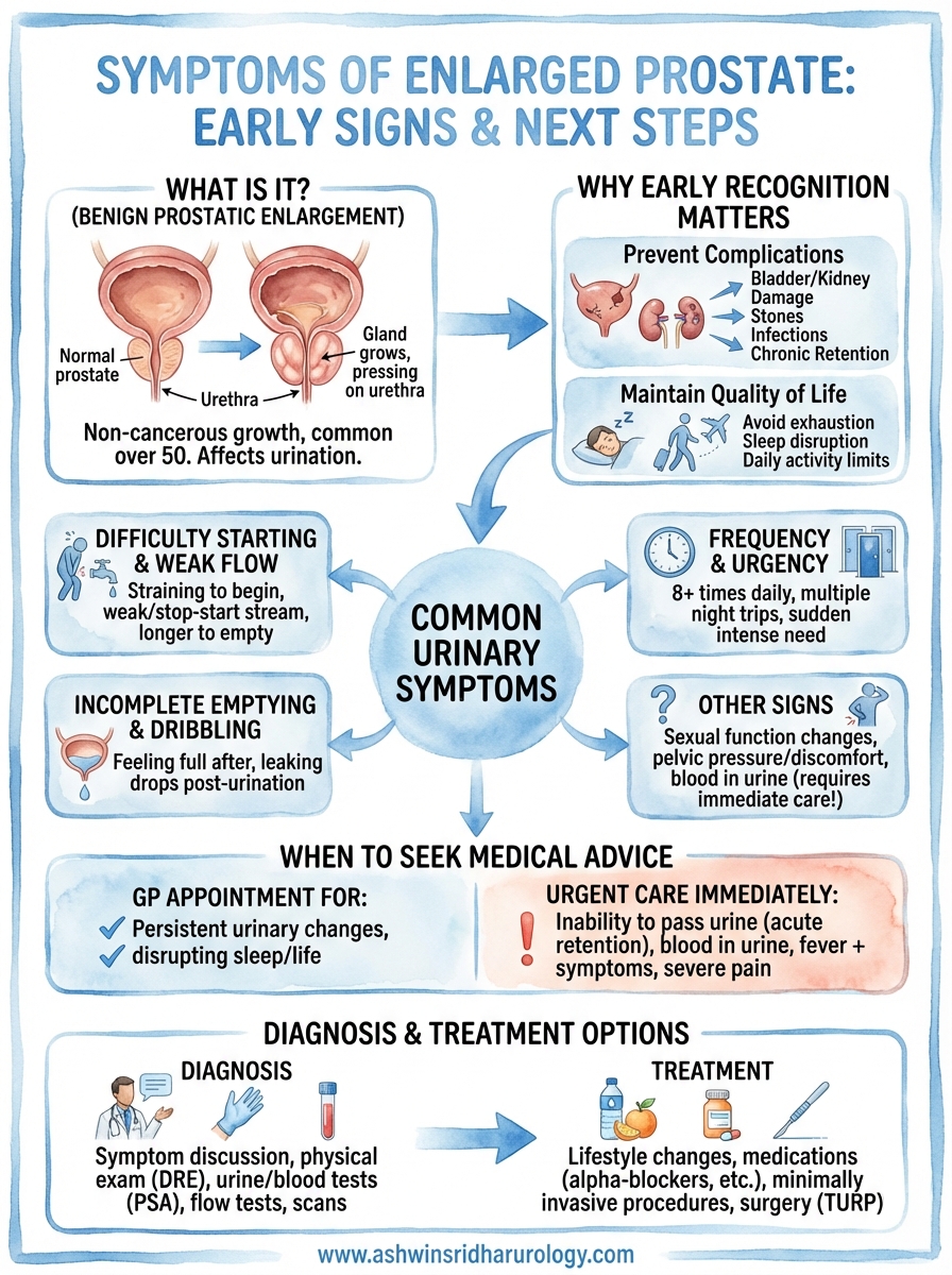 symptoms of enlarged prostate infographic