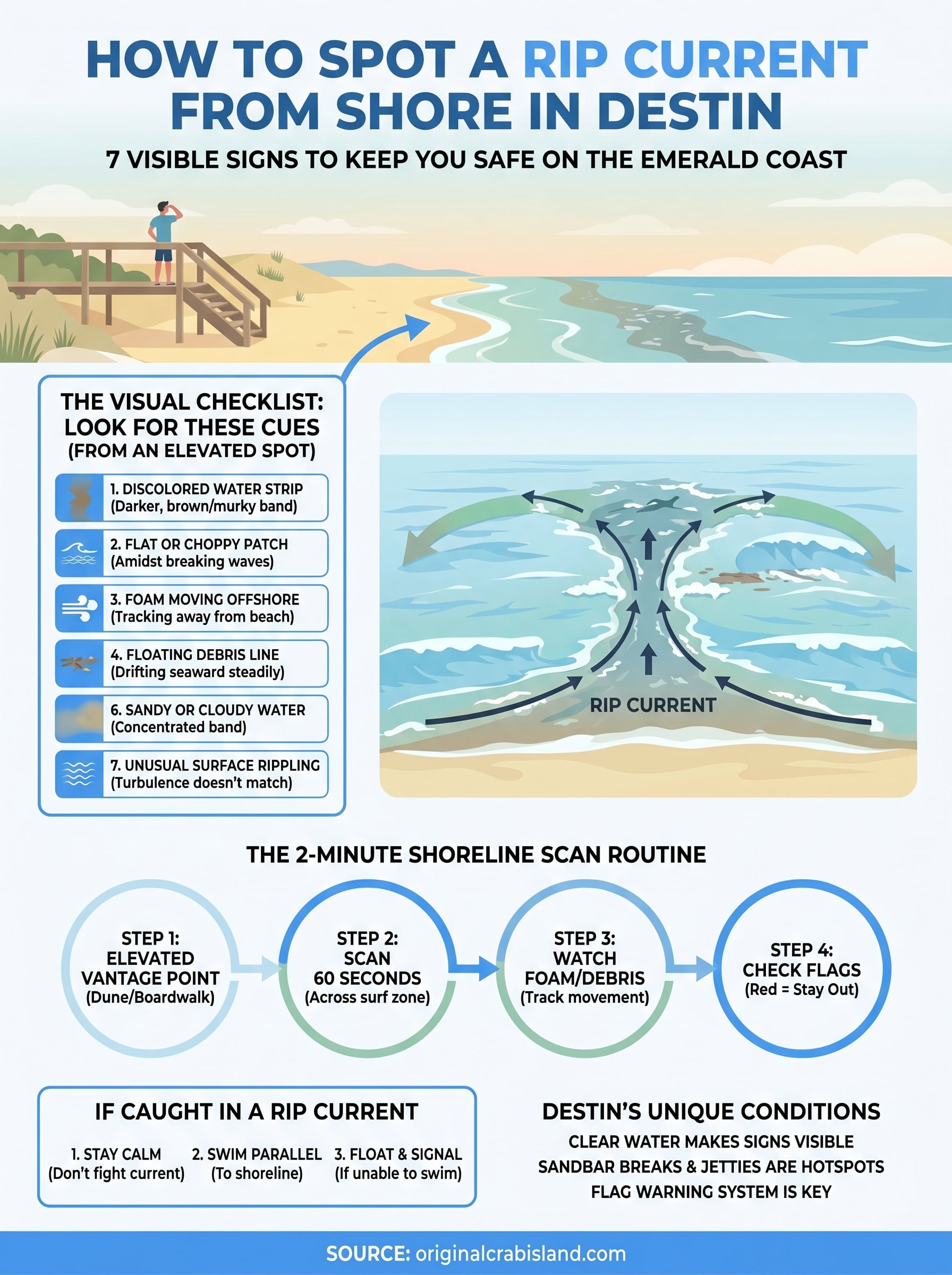 how to spot a rip current infographic