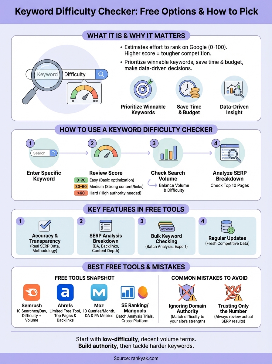 keyword difficulty checker tool infographic