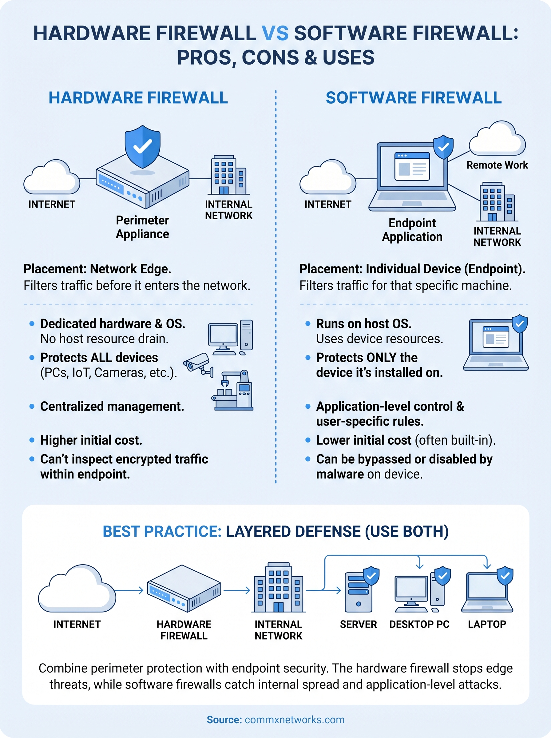 hardware firewall vs software firewall infographic