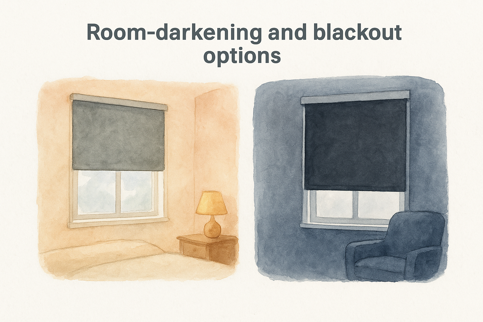 Room-darkening and blackout options