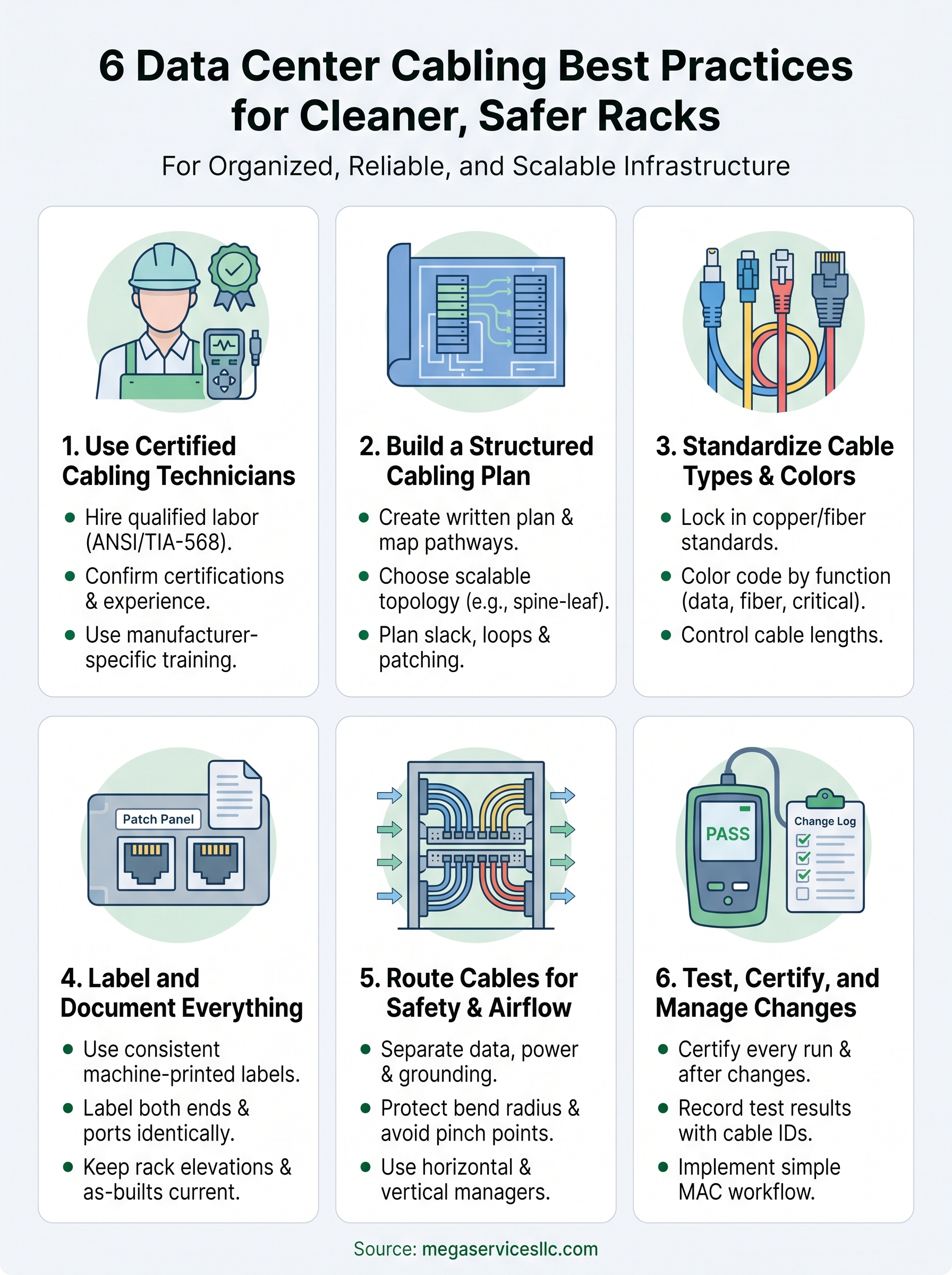 data center cabling best practices infographic