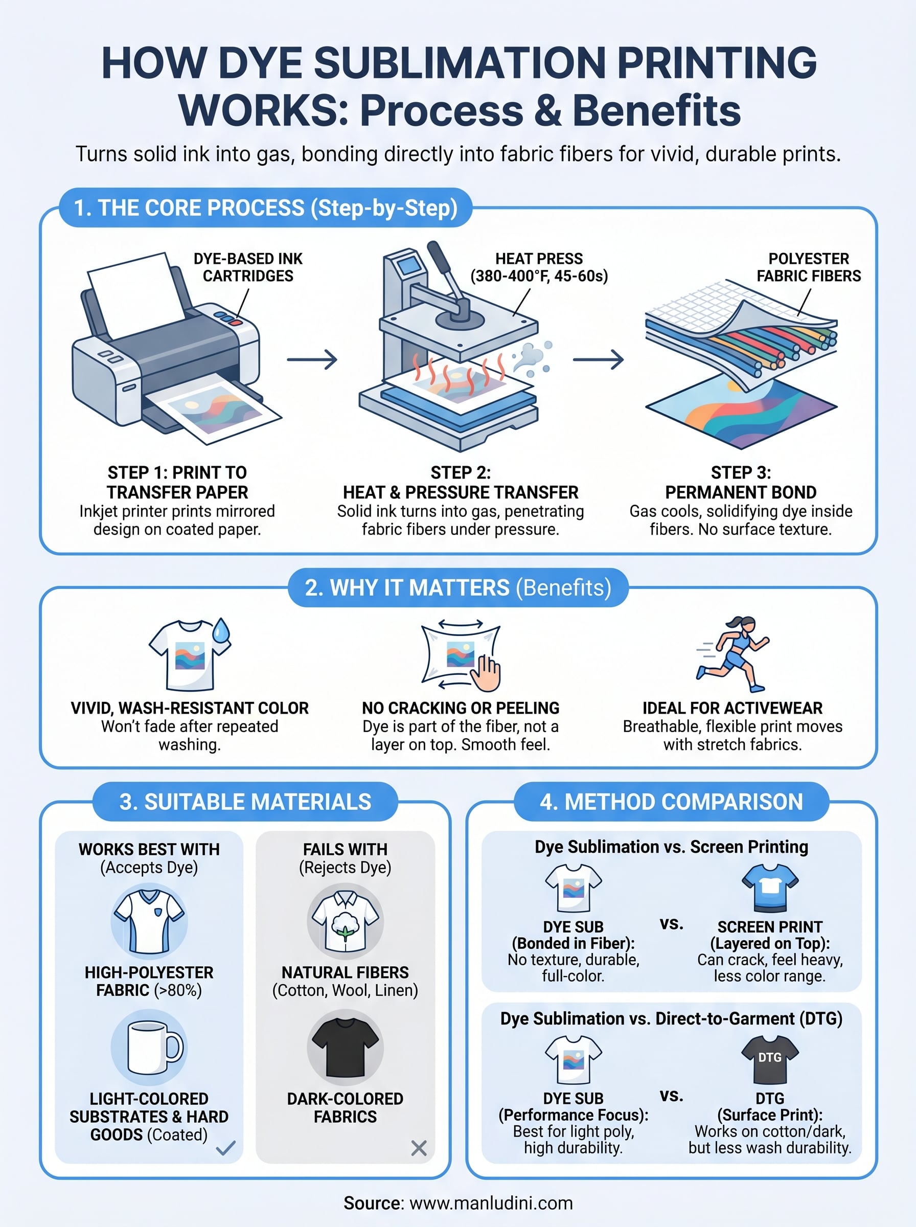 how does dye sublimation printing work infographic