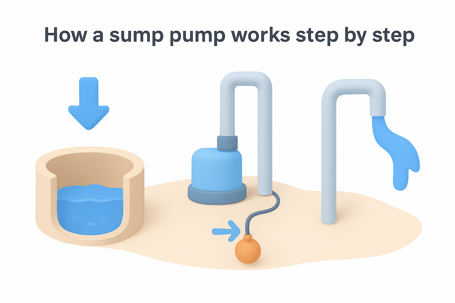 How a sump pump works step by step