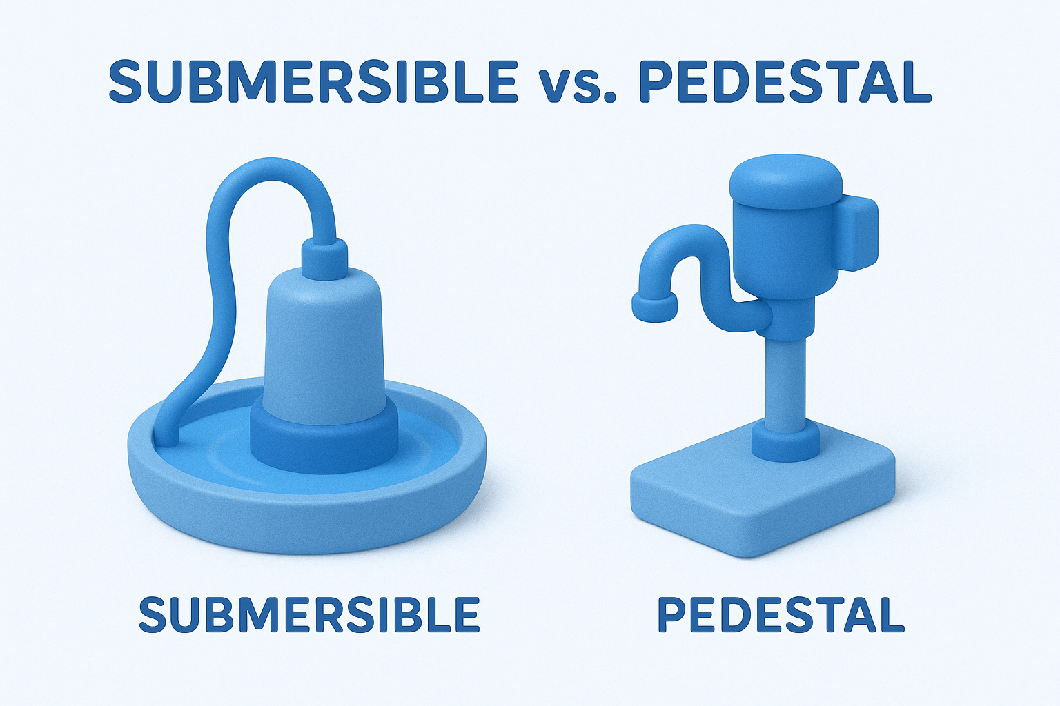 Submersible vs. pedestal pumps