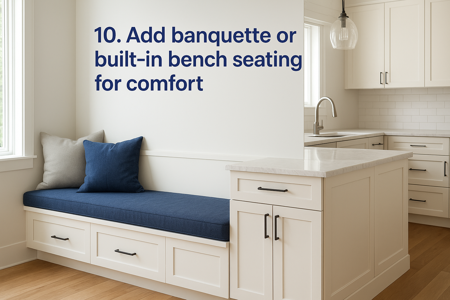 10. Add banquette or built-in bench seating for comfort