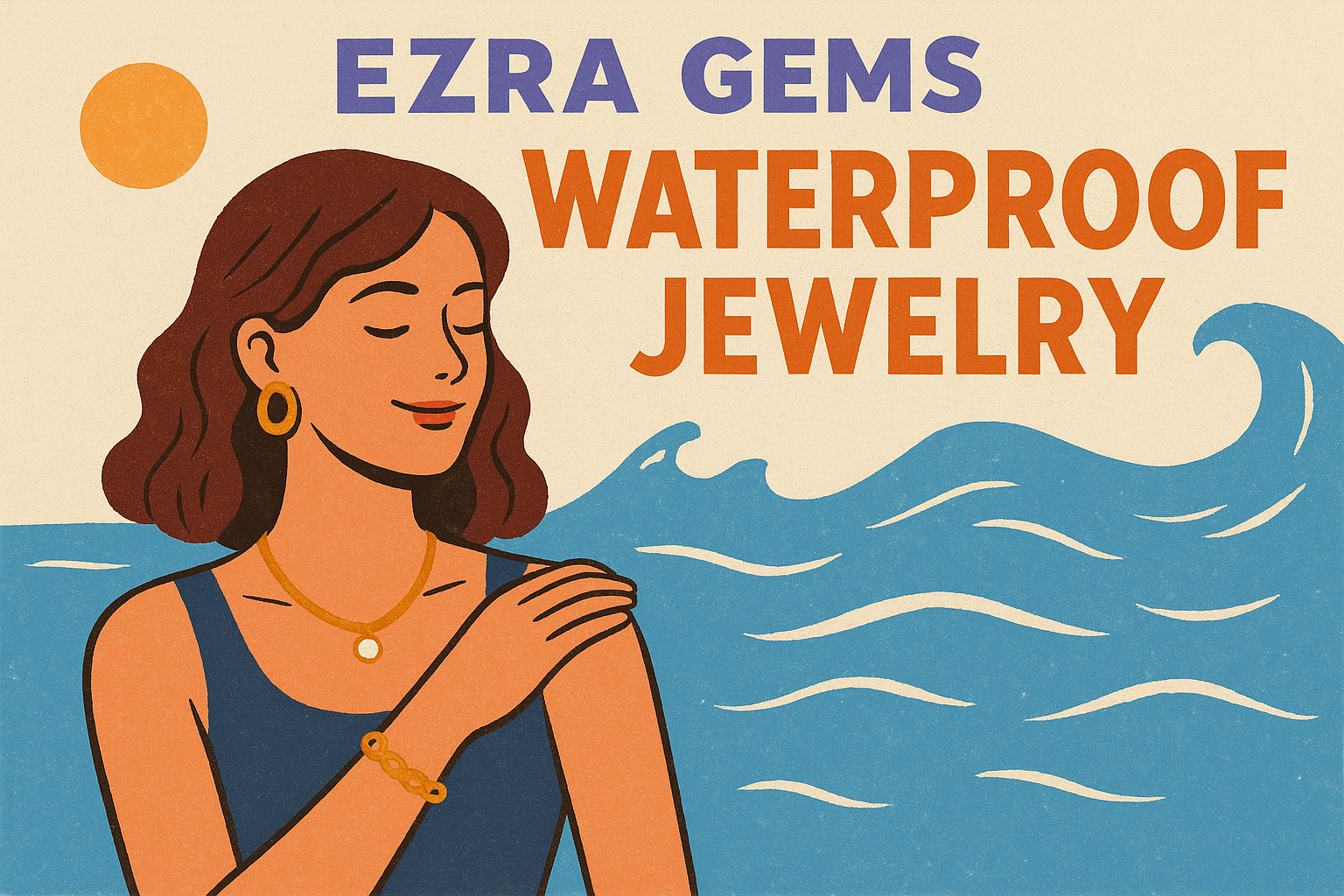 1. Ezra Gems waterproof jewelry