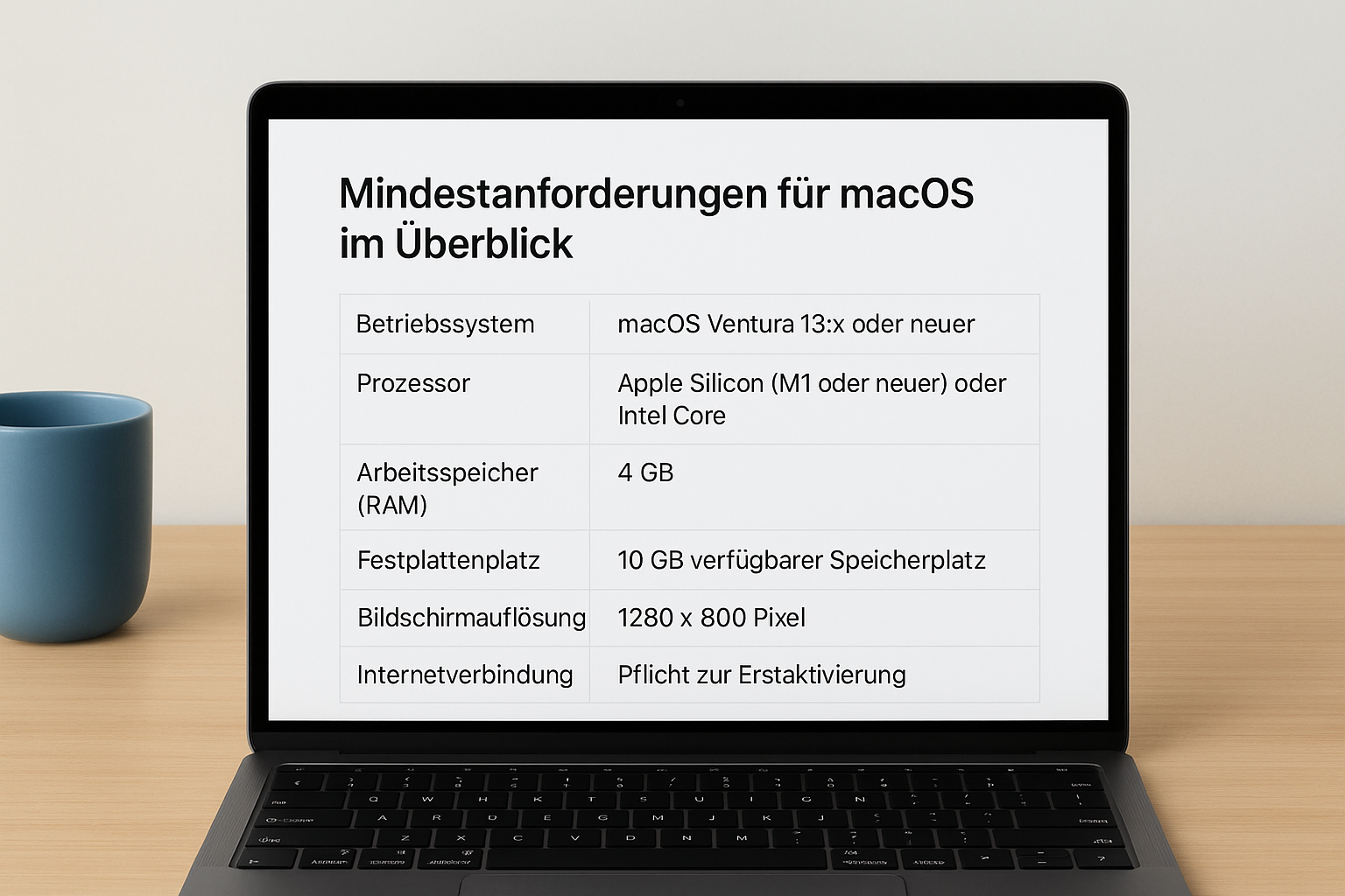 Mindestanforderungen für macOS im Überblick