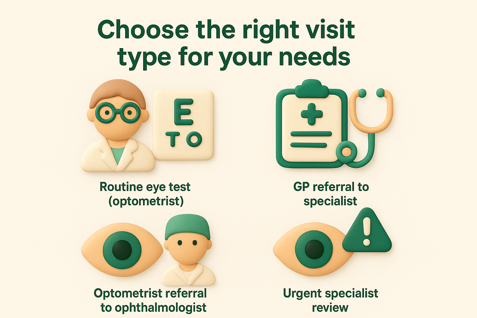 Choose the right visit type for your needs