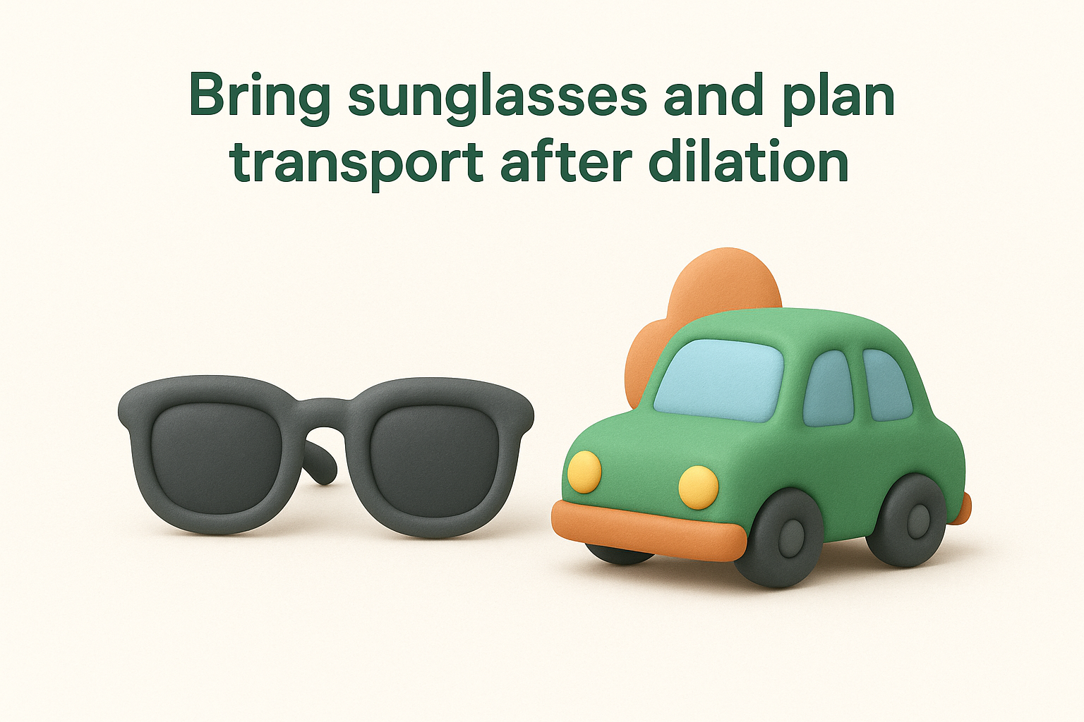 Bring sunglasses and plan transport after dilation