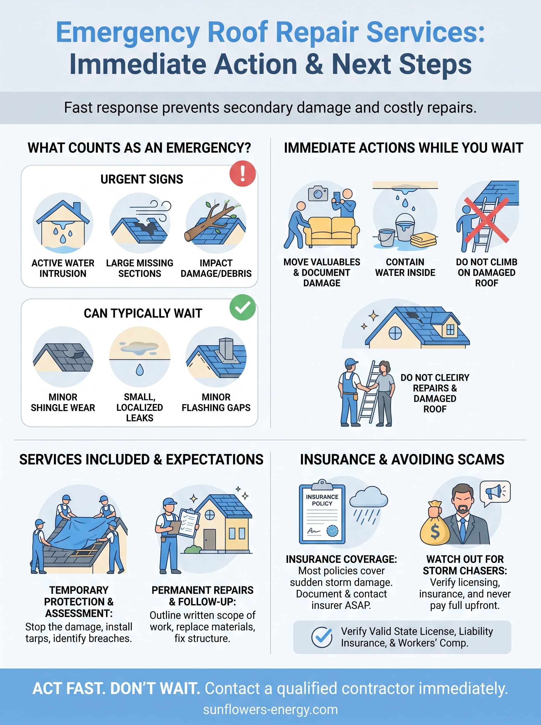 emergency roof repair services infographic