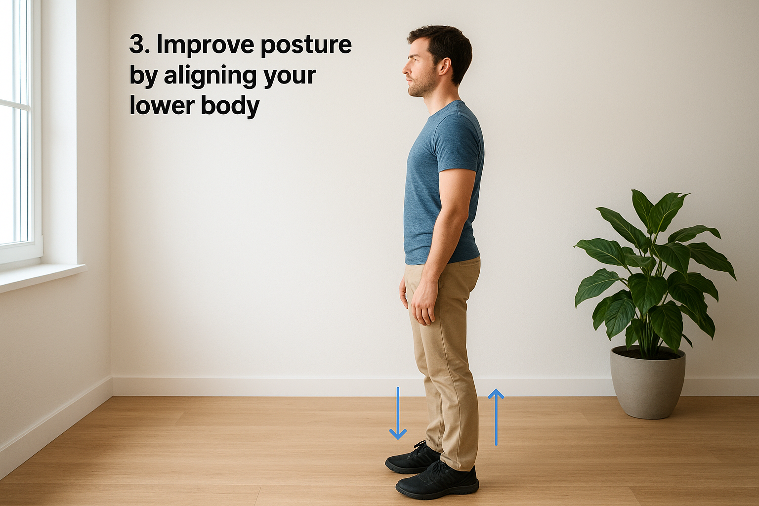3. Improve posture by aligning your lower body