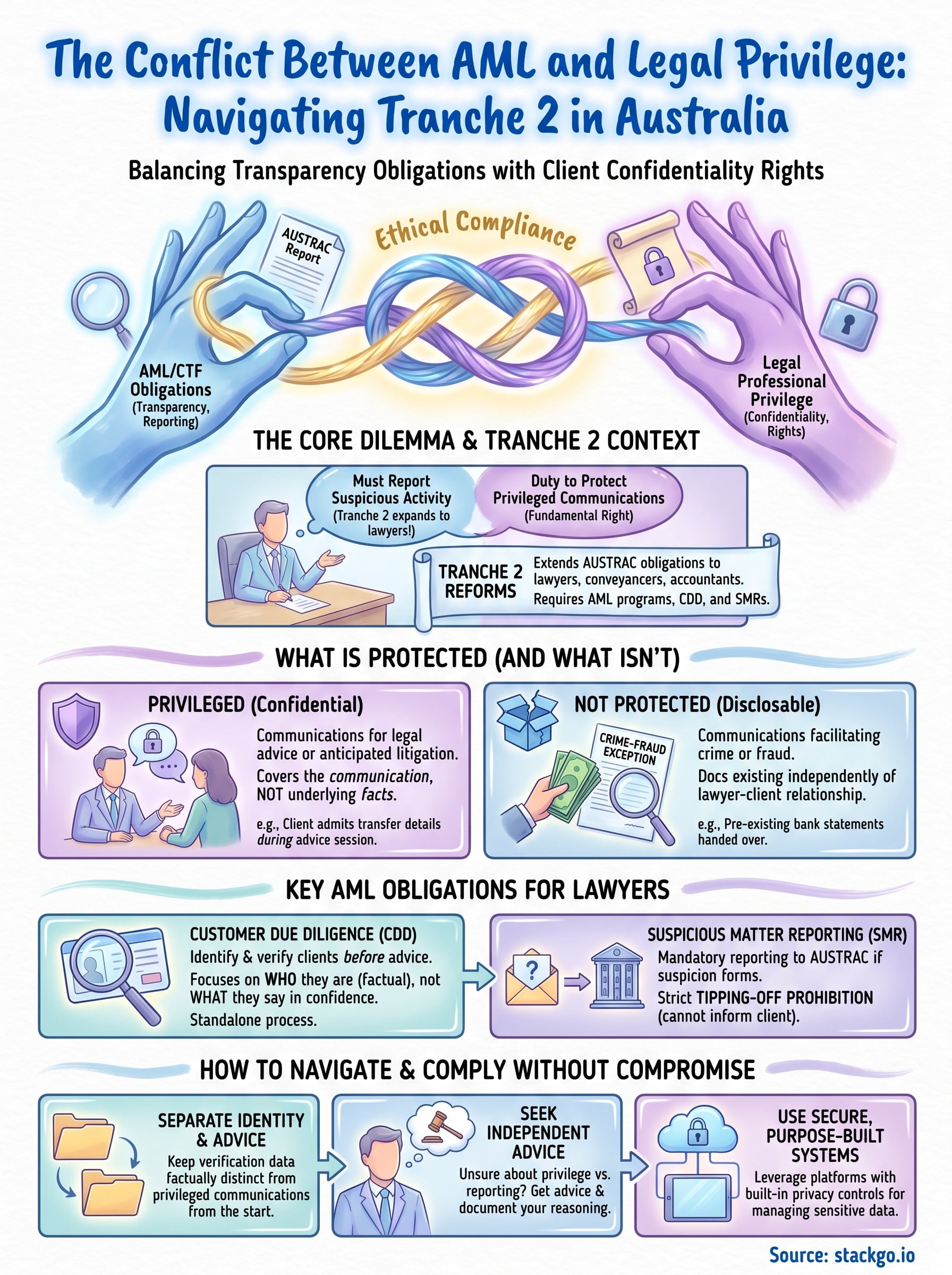 conflict between aml and legal privilege infographic