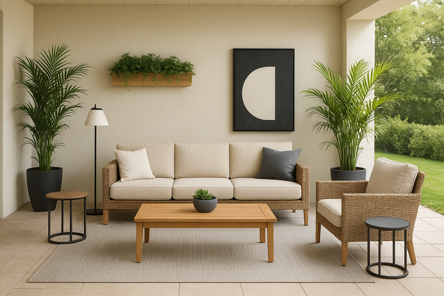 4. Build a modern outdoor living room layout