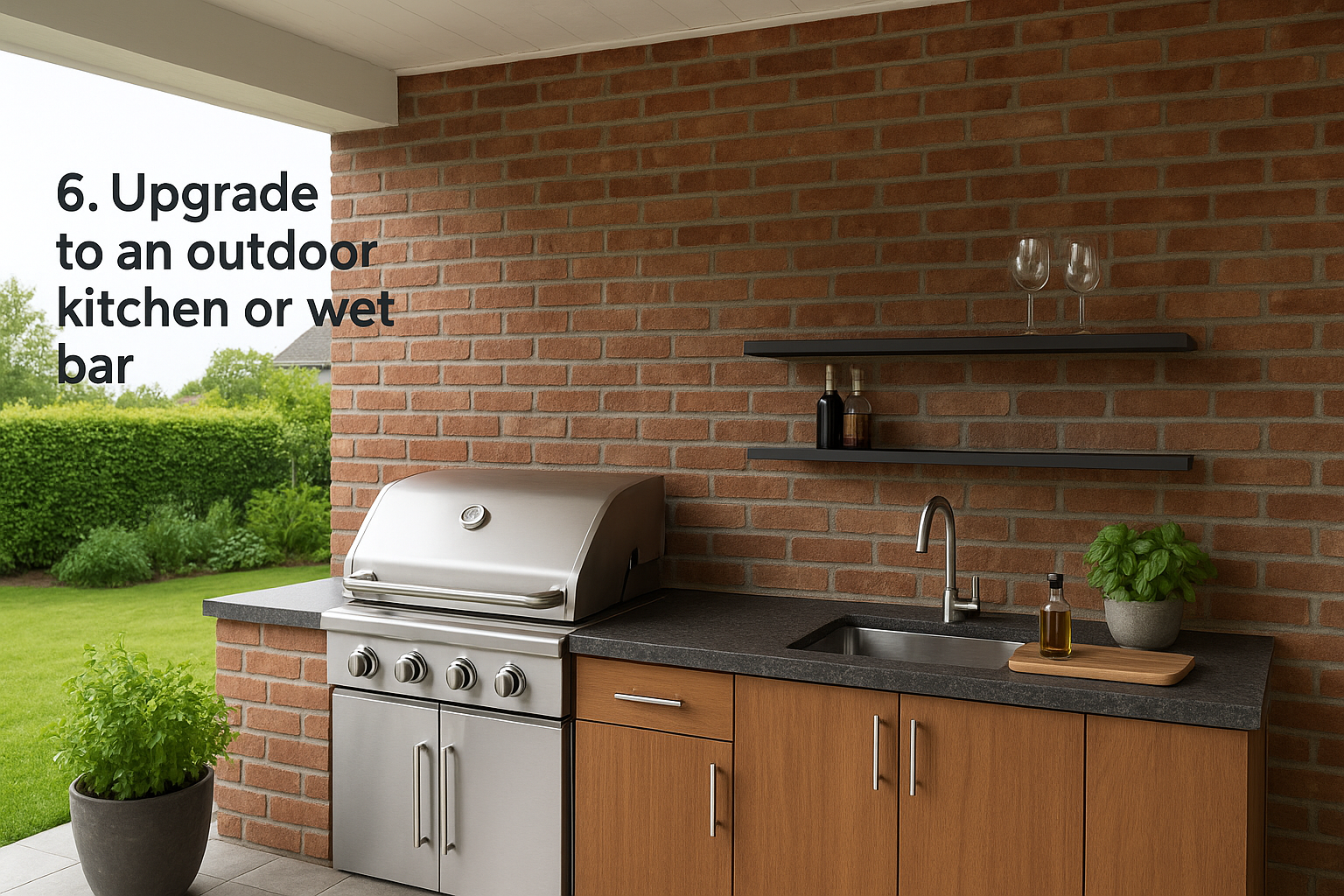 6. Upgrade to an outdoor kitchen or wet bar