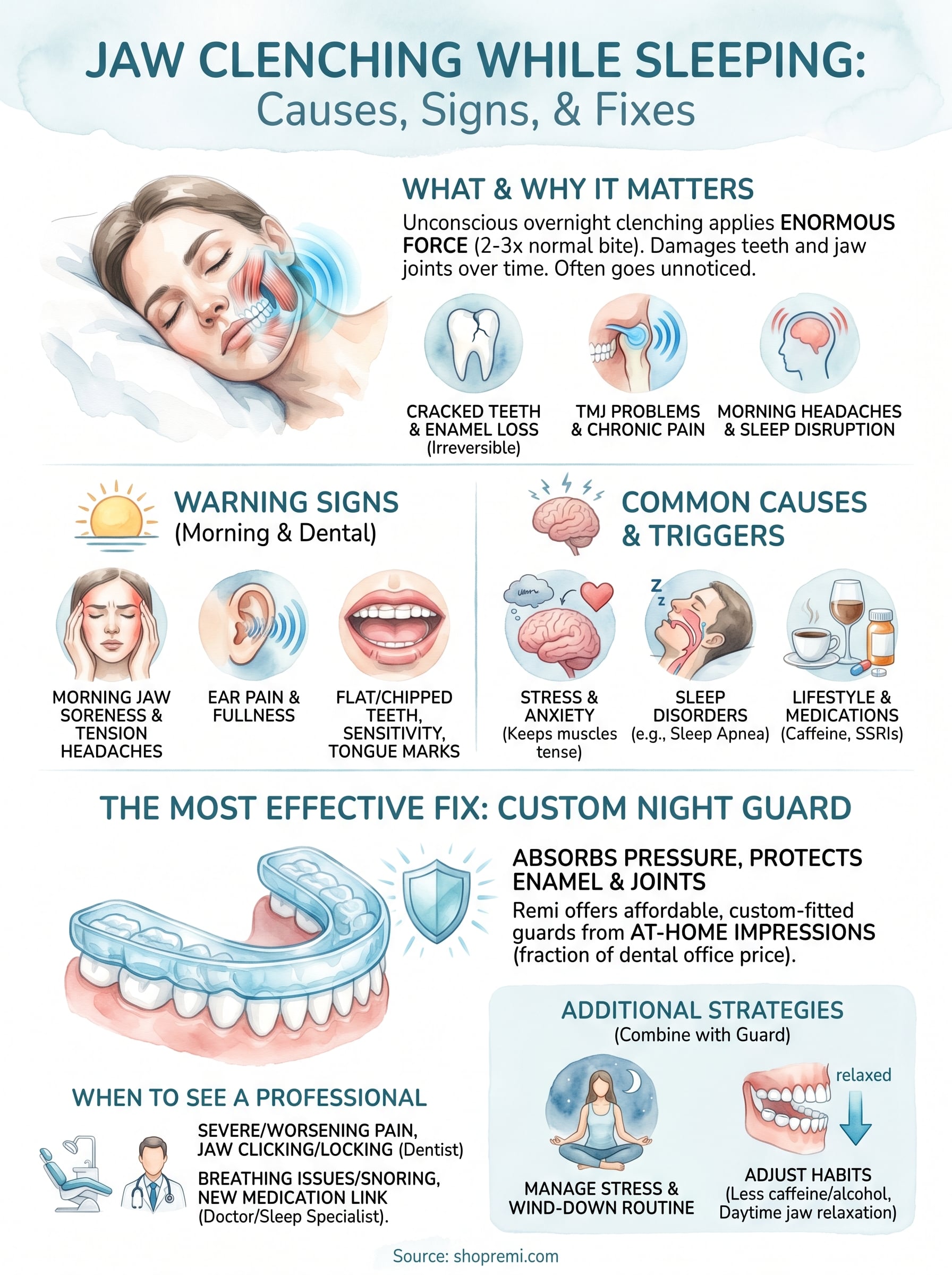 jaw clenching while sleeping infographic