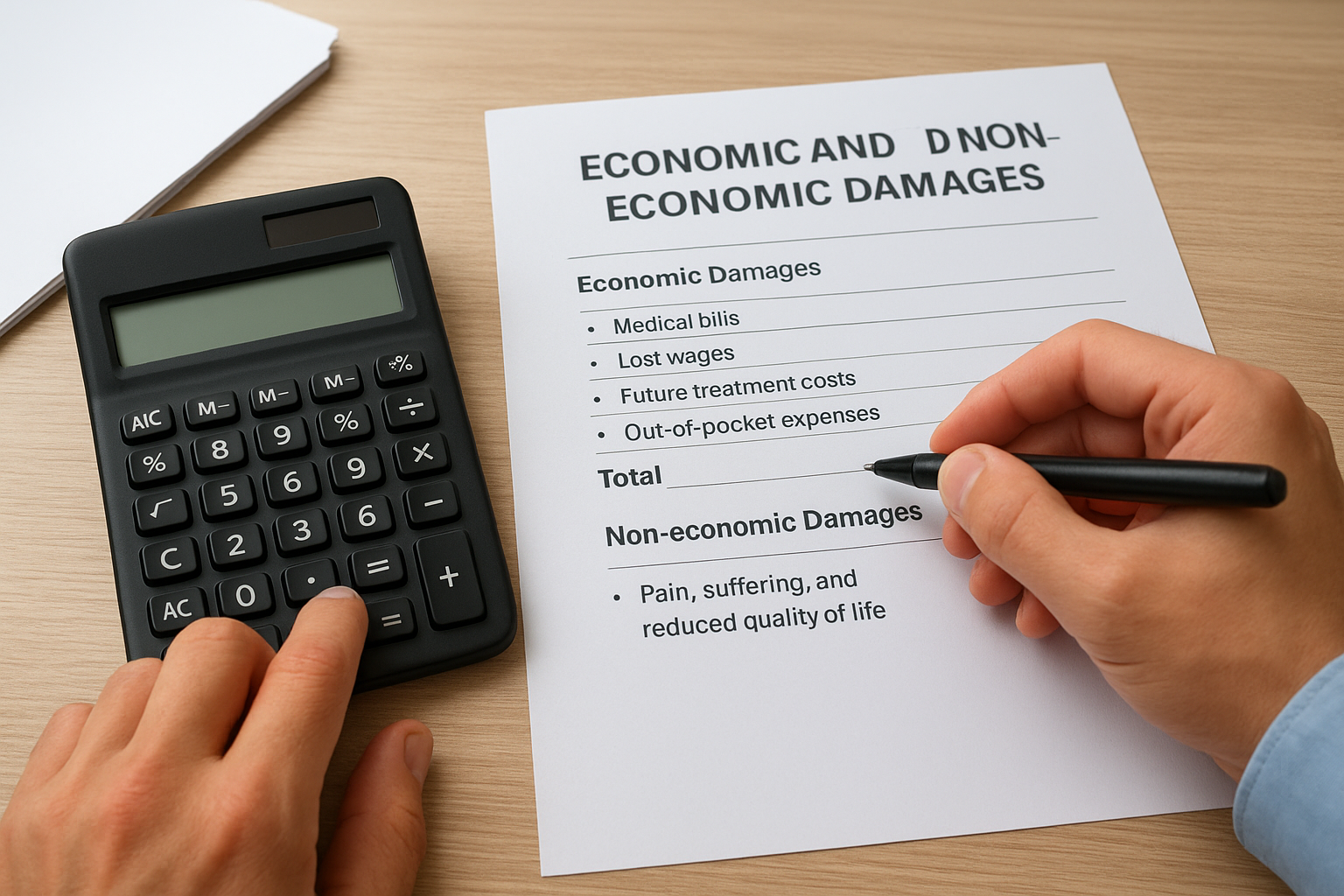 Calculate your economic and non-economic damages