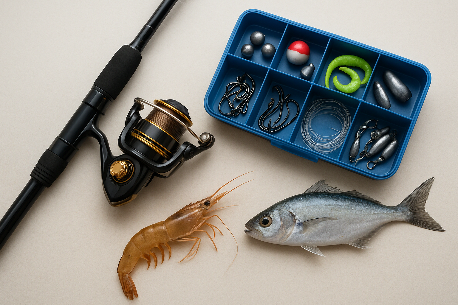 What tackle and bait the trip typically includes