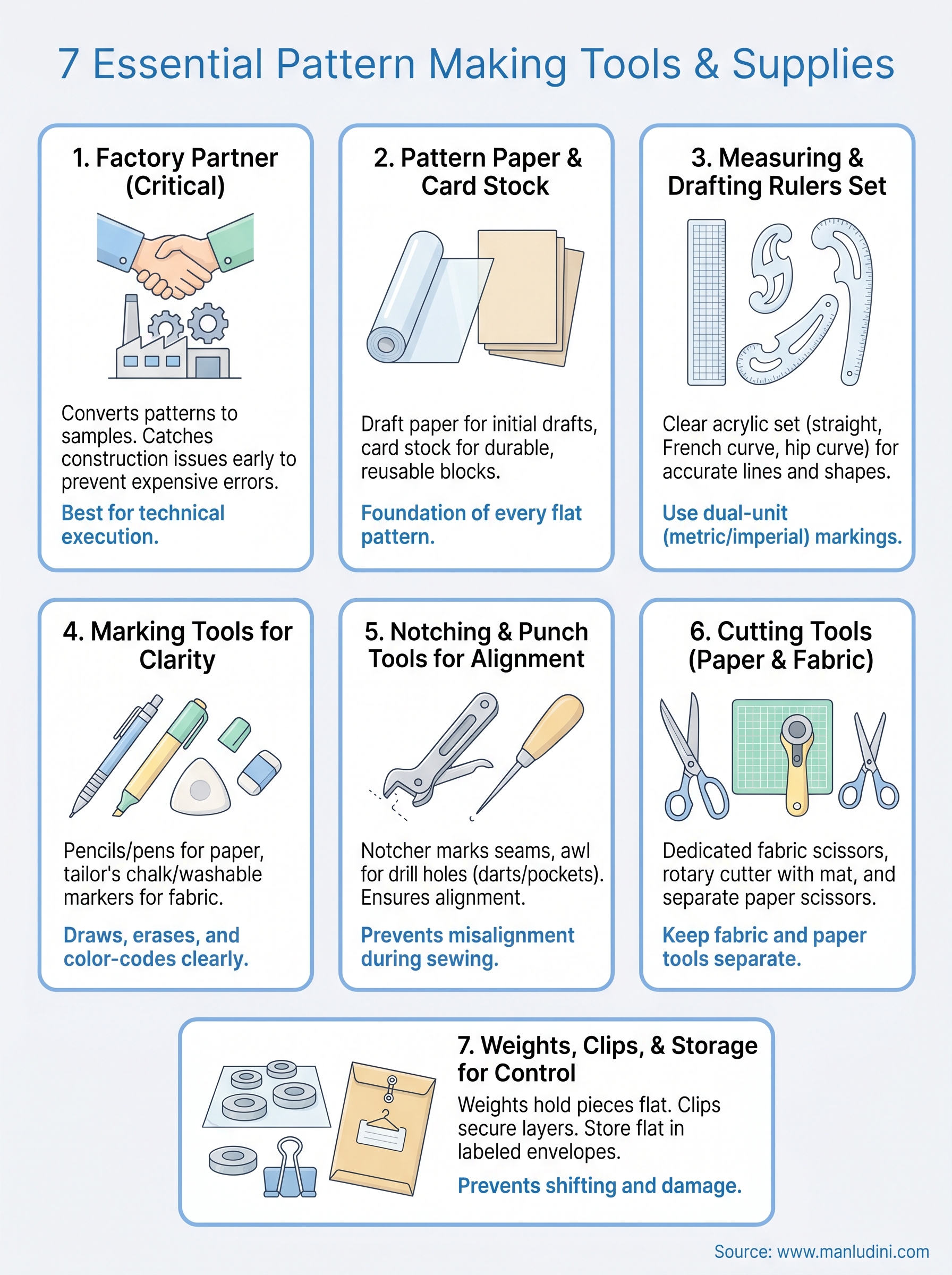 pattern making tools and supplies infographic