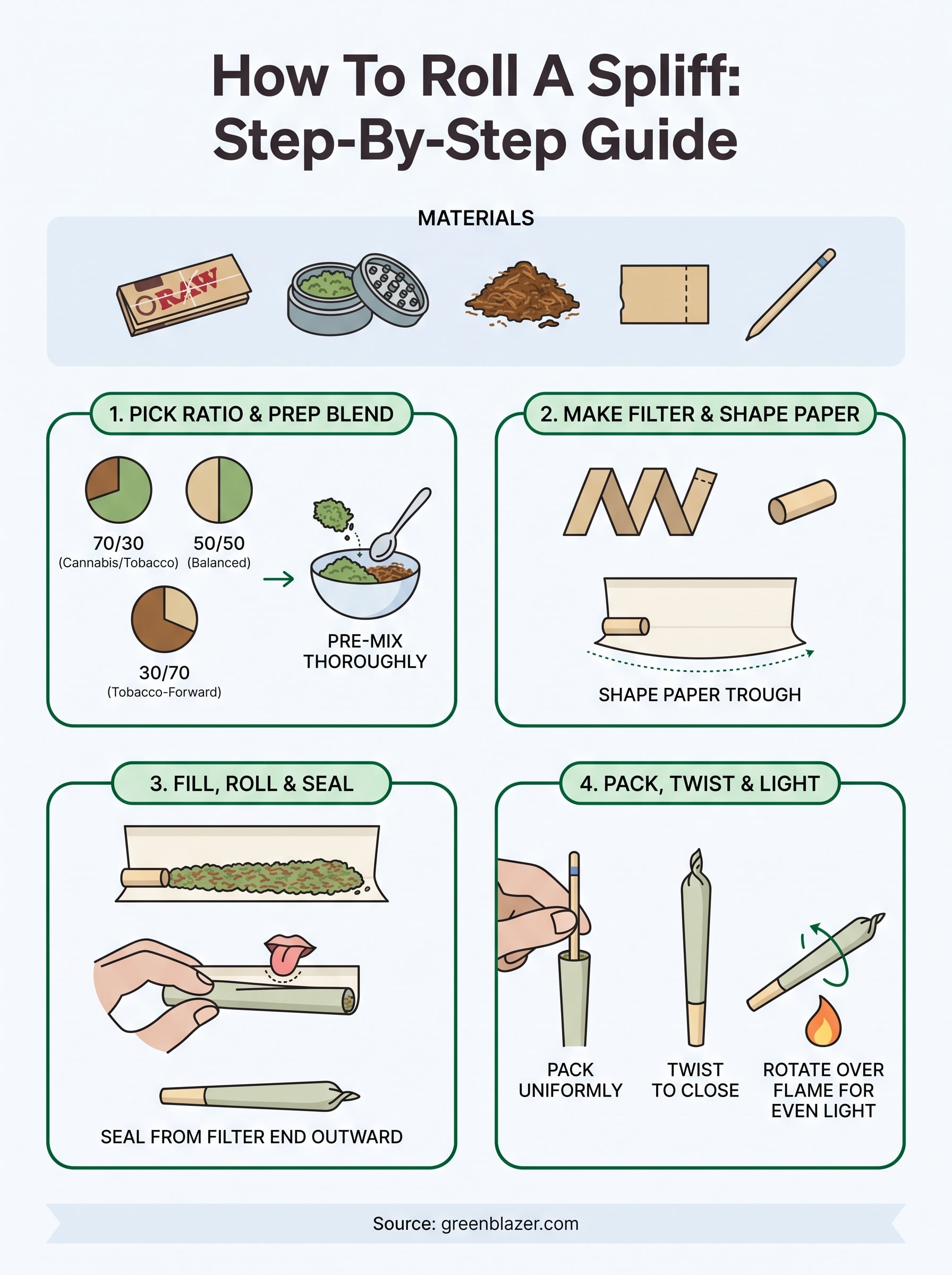 how to roll a spliff infographic