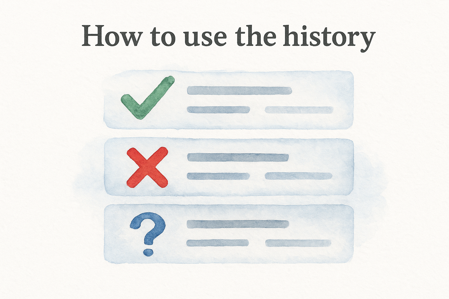How to use the history