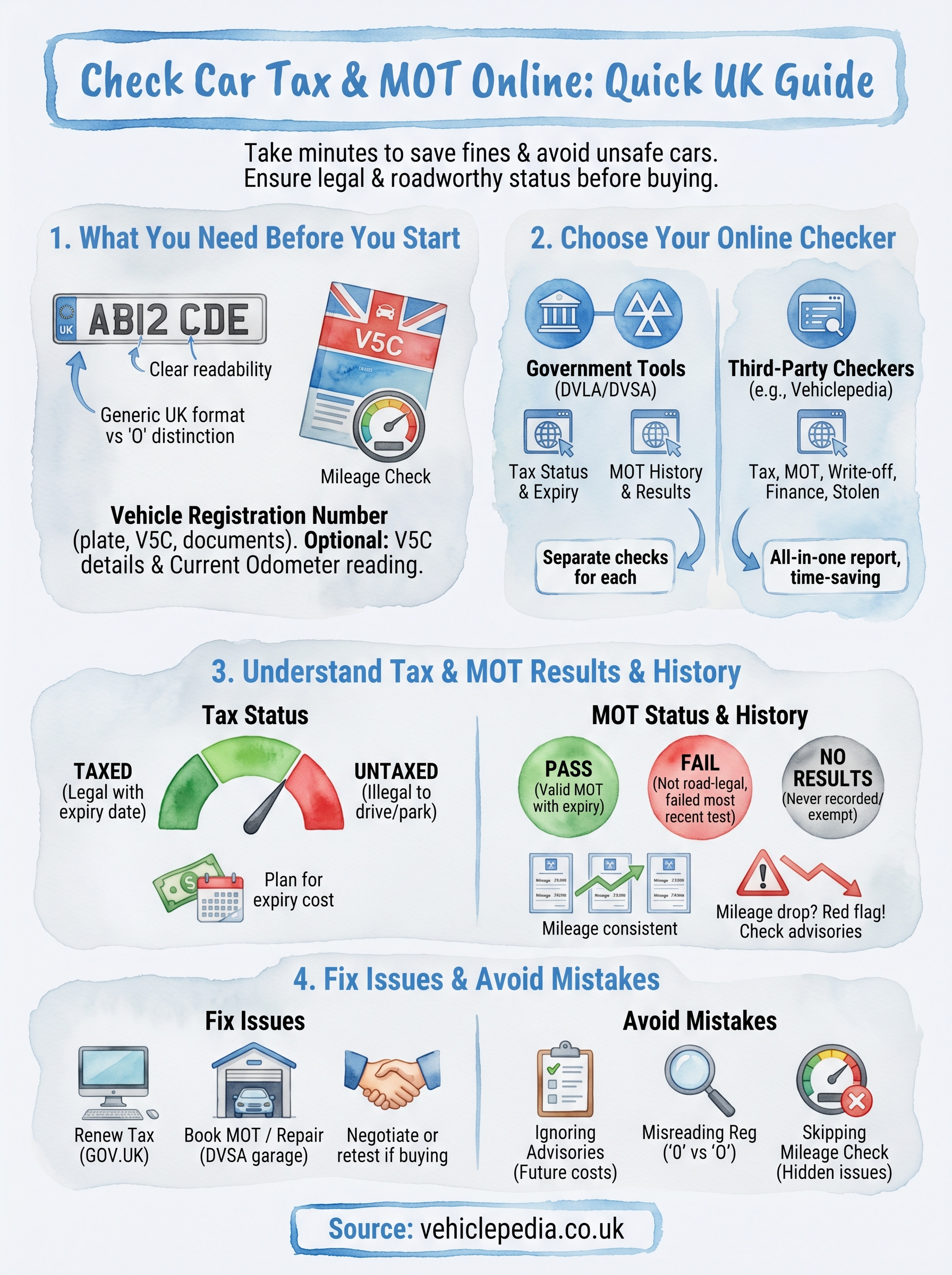 check car tax and mot online infographic