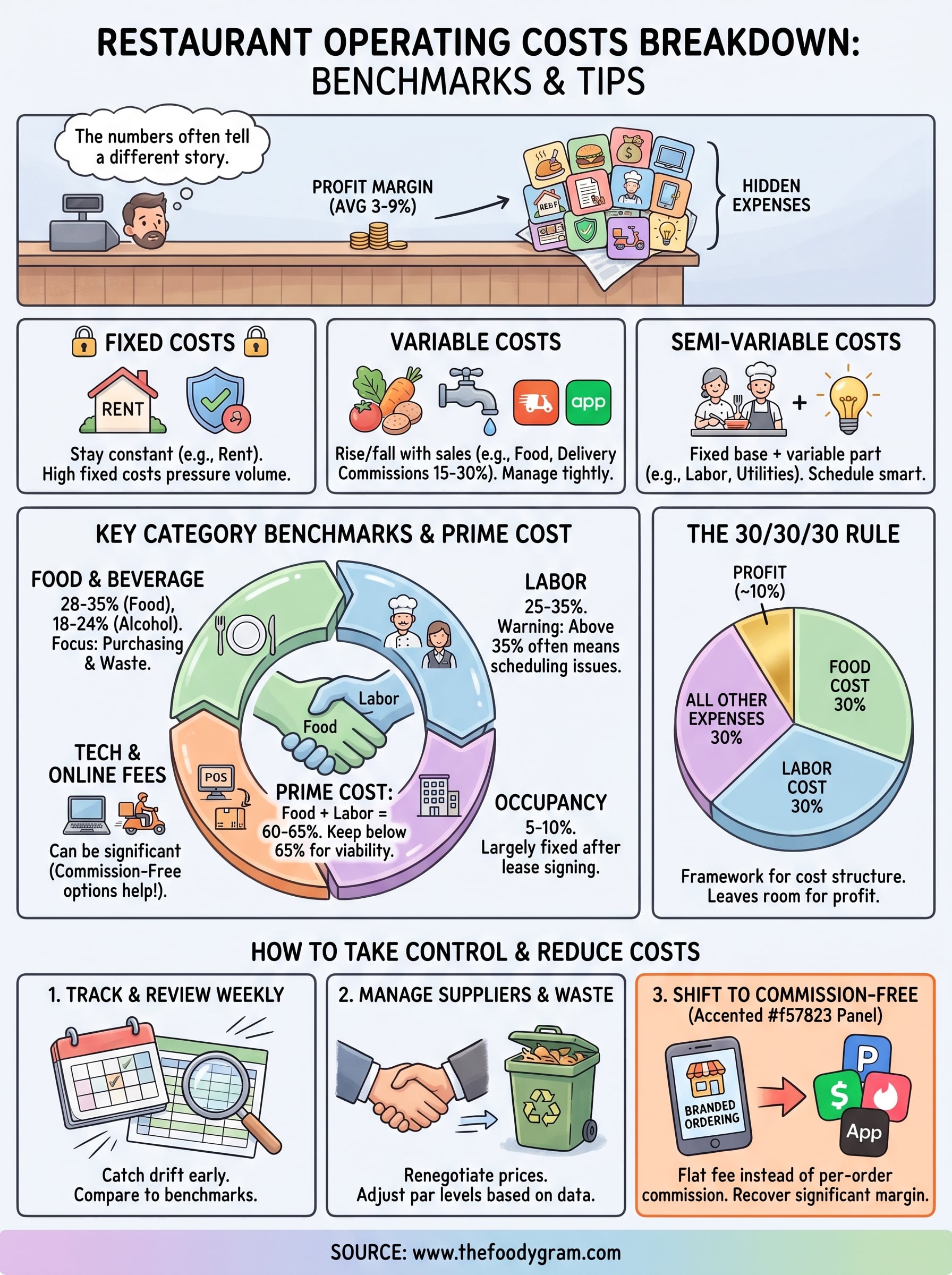 restaurant operating costs breakdown infographic