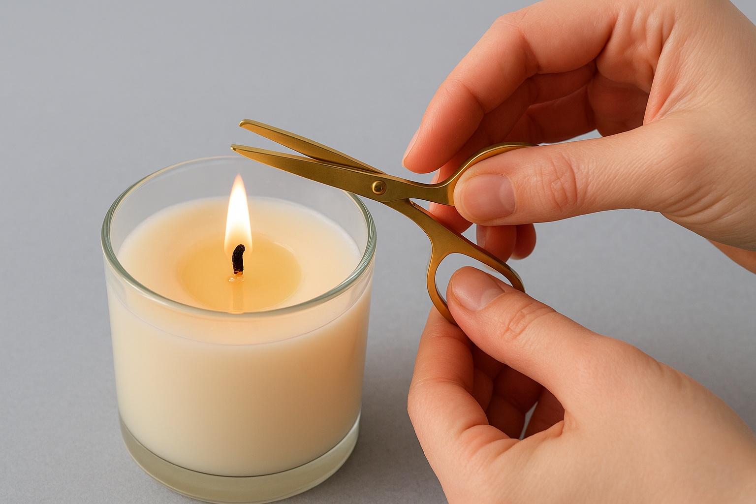 Trim the wick while the wax is still soft
