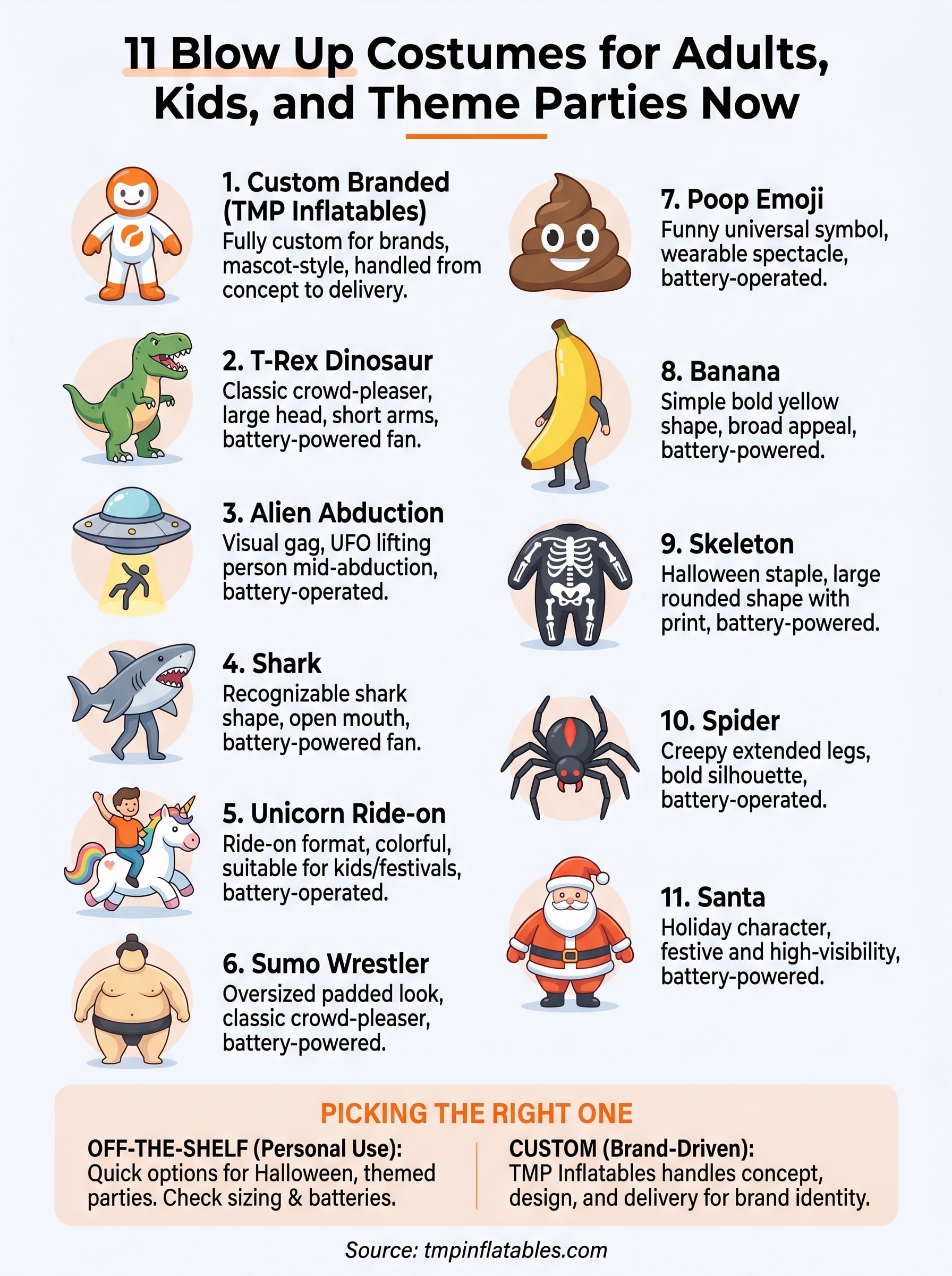 blow up costumes infographic