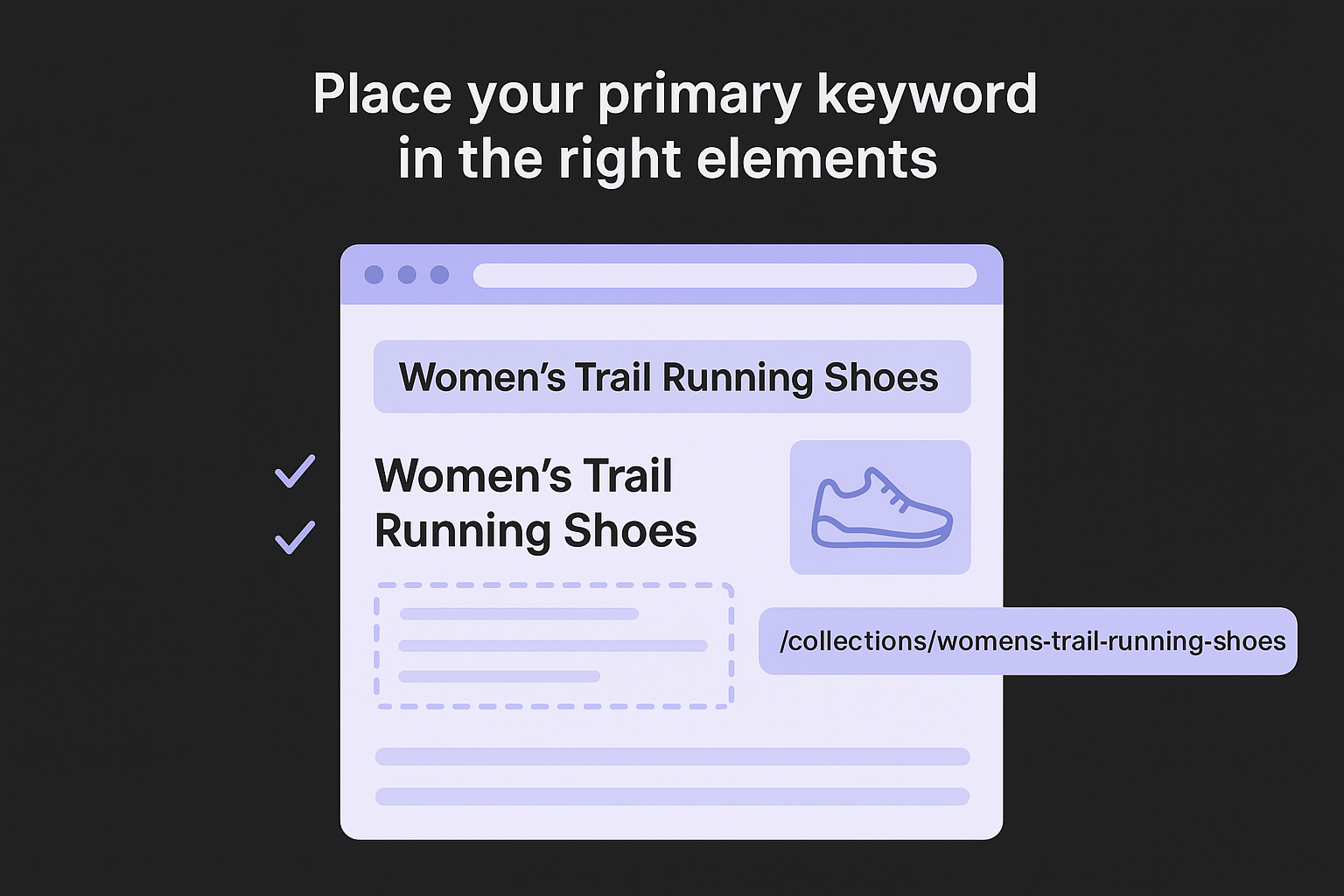 Place your primary keyword in the right elements