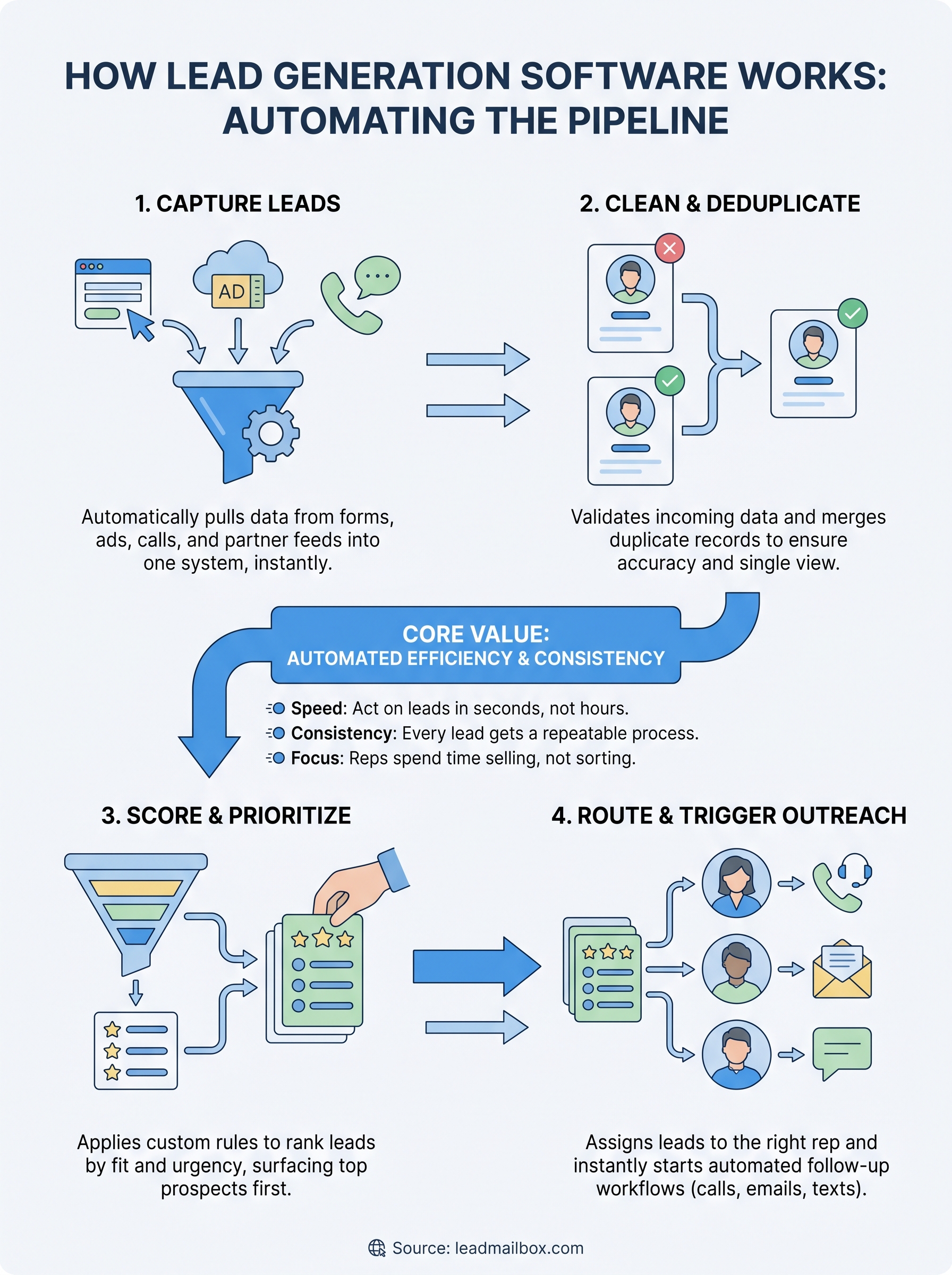 how does lead generation software work infographic