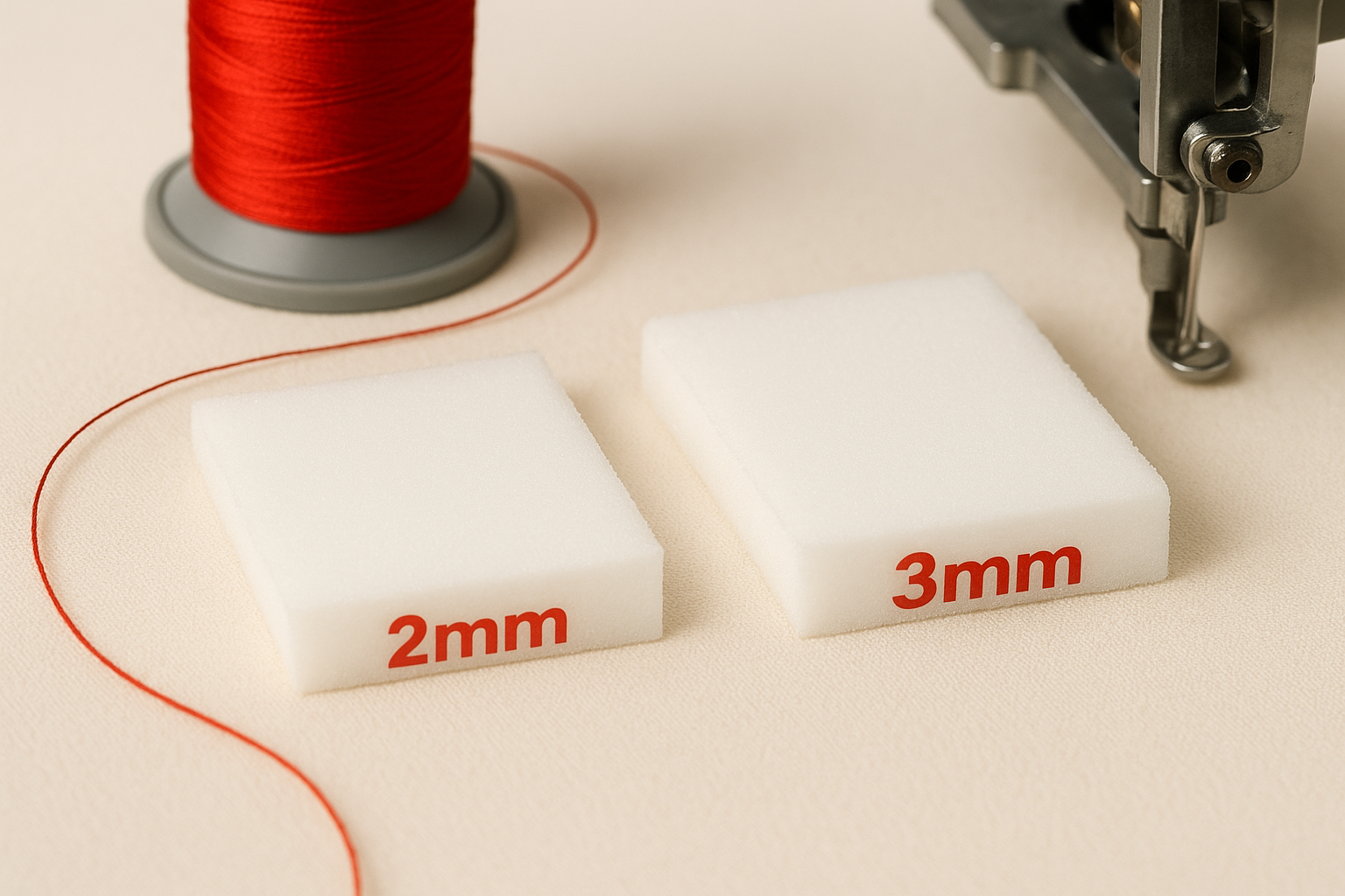 Foam types and thickness options