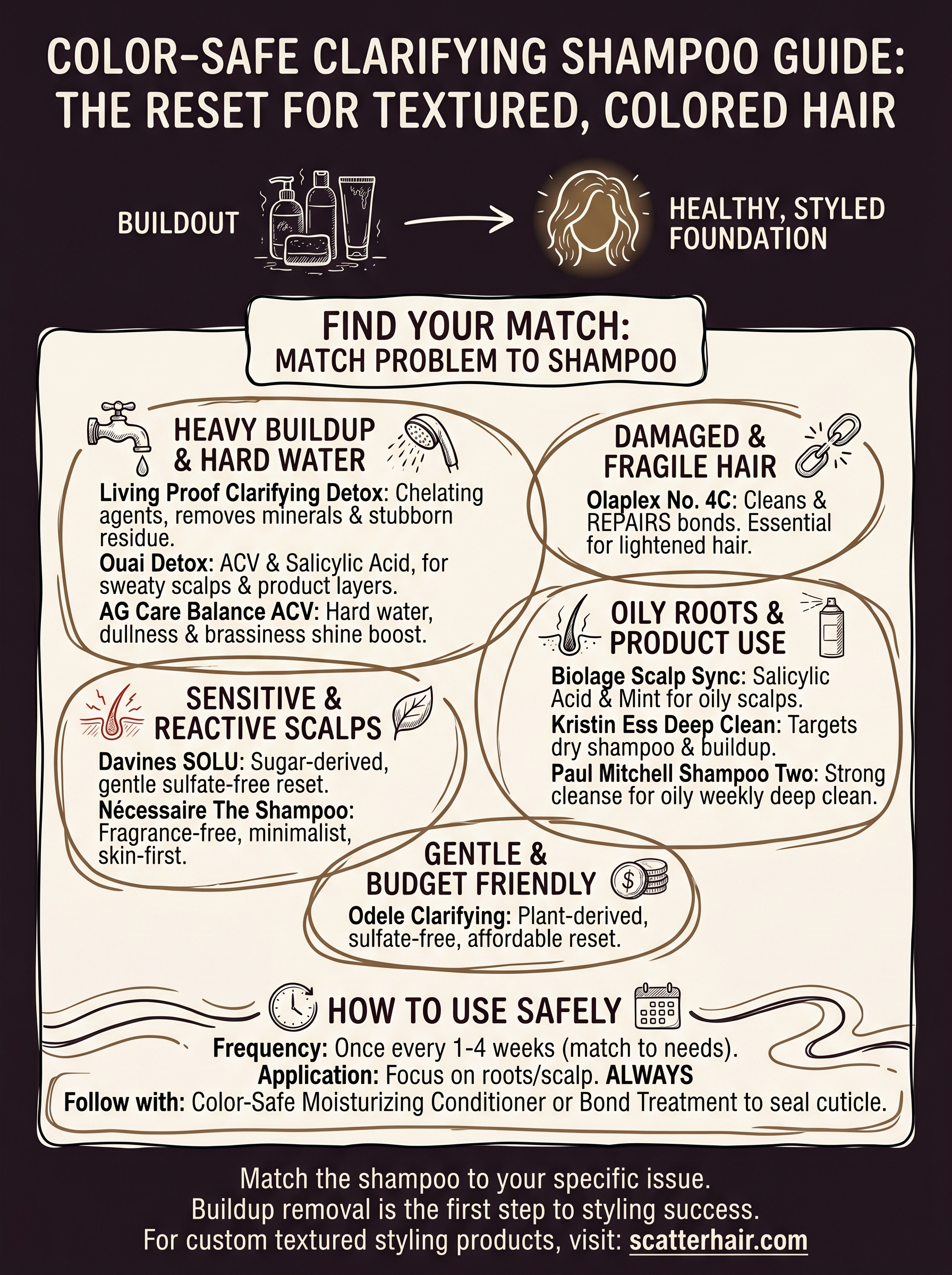 clarifying shampoo for color treated hair infographic
