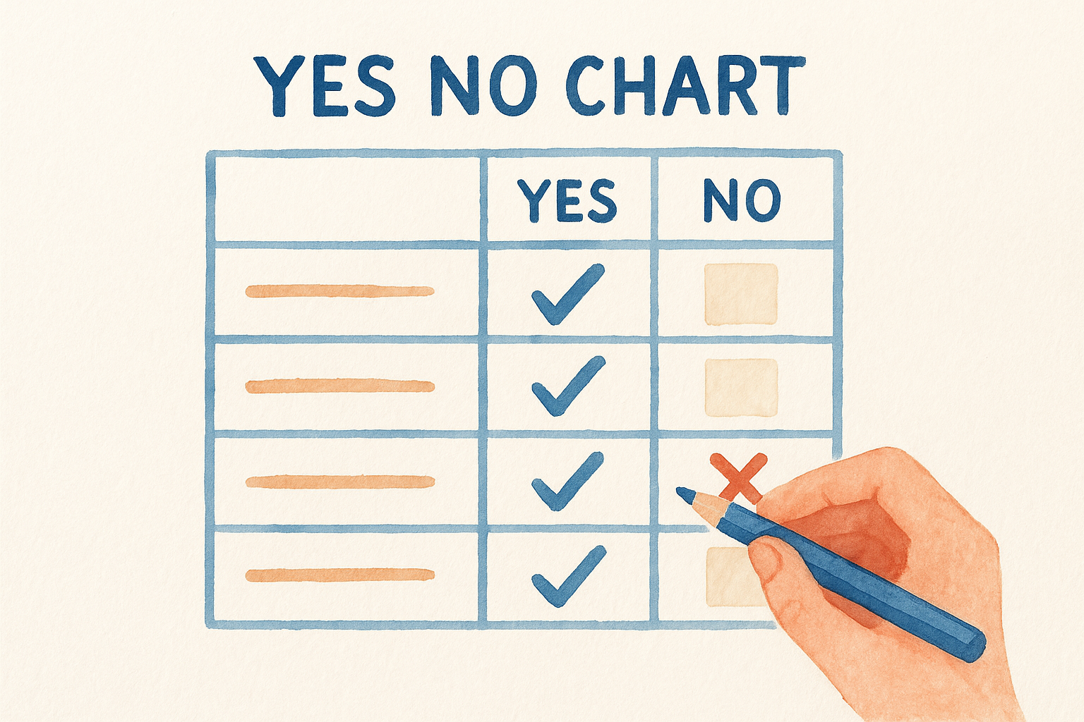 2. Yes no chart