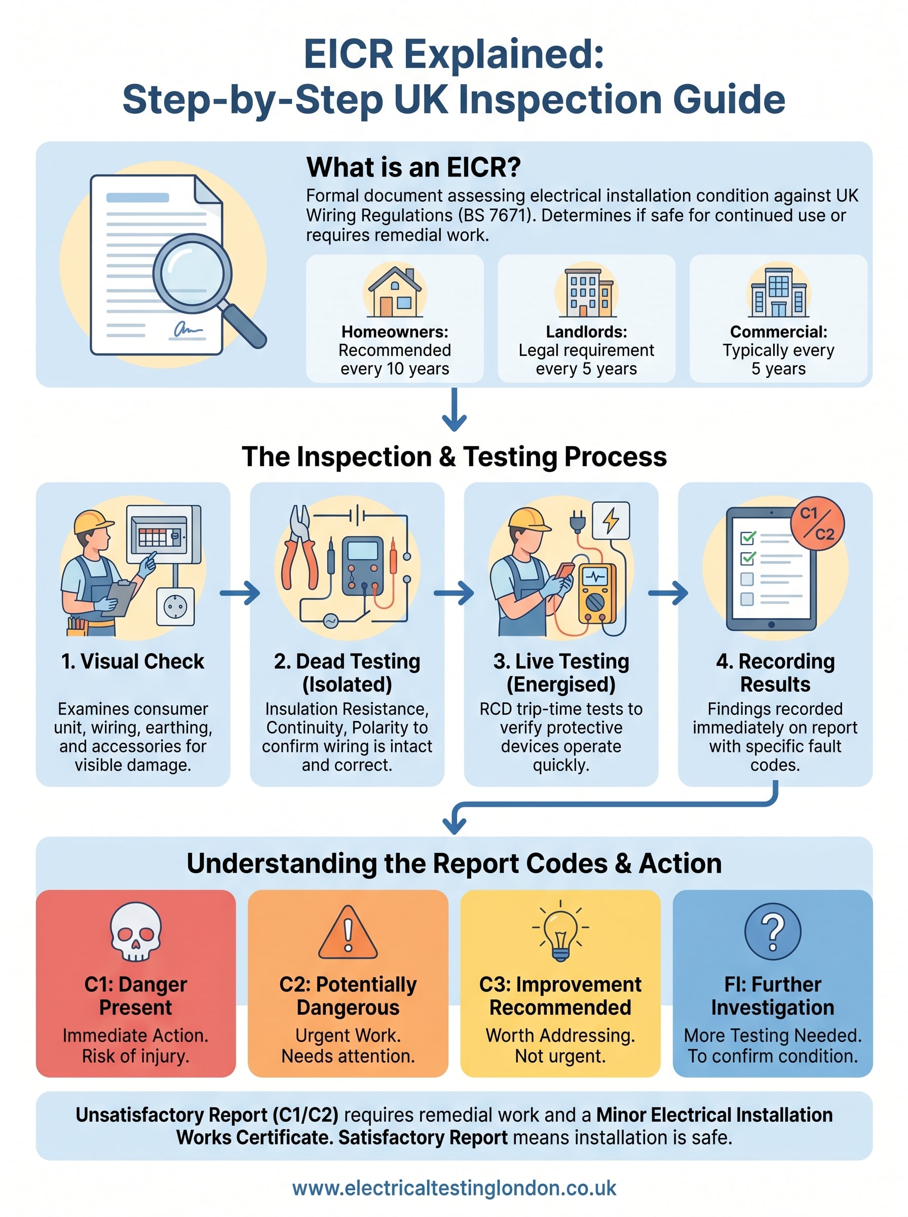 how is an eicr carried out infographic