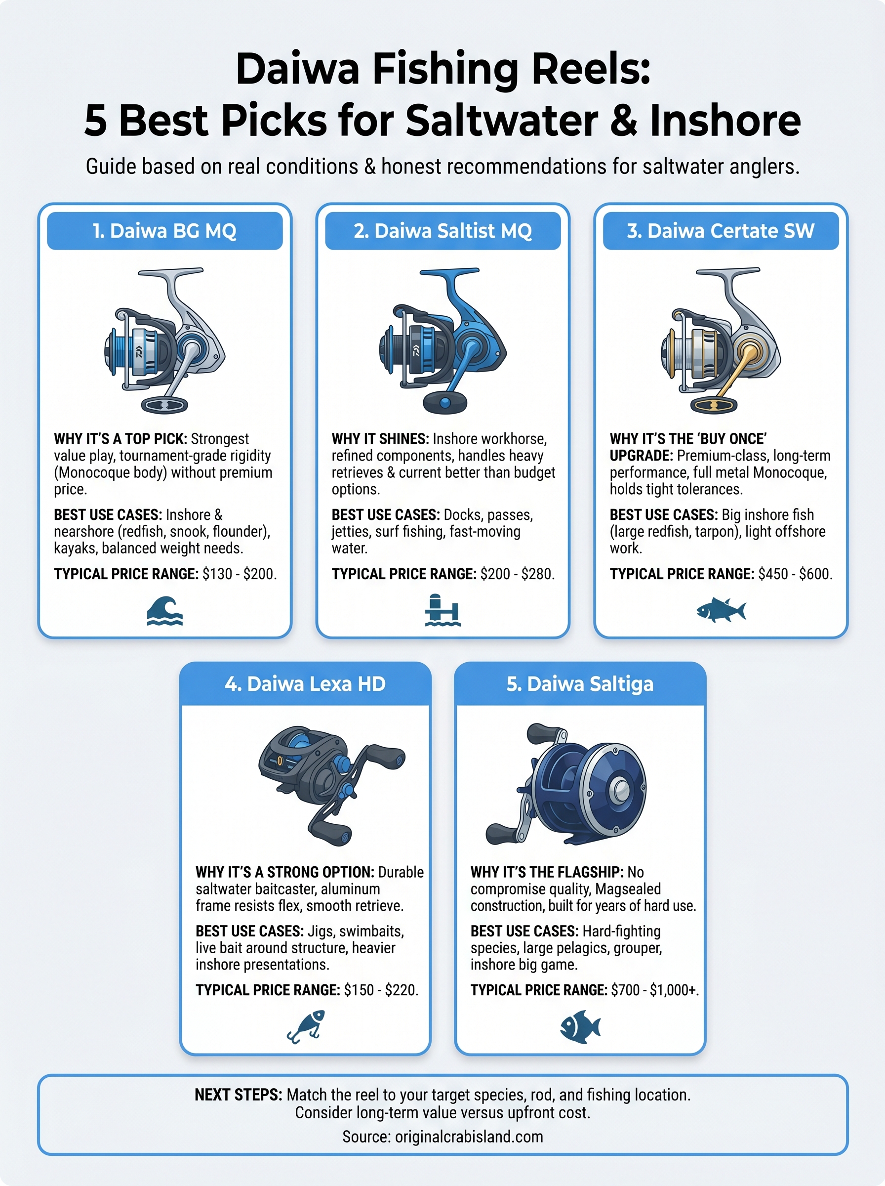 daiwa fishing reels infographic