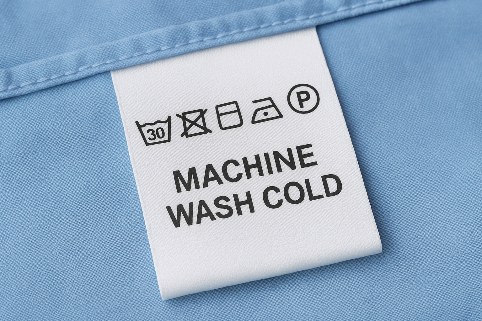 Care symbols and plain-language instructions