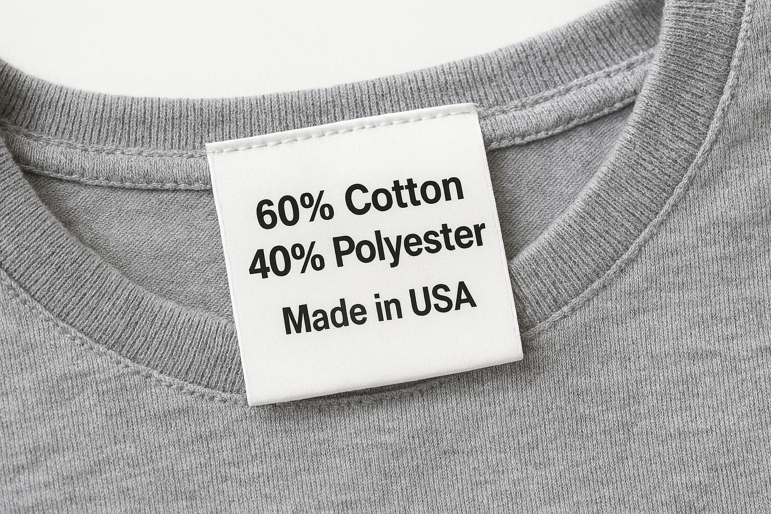 Typical required fields for apparel labels