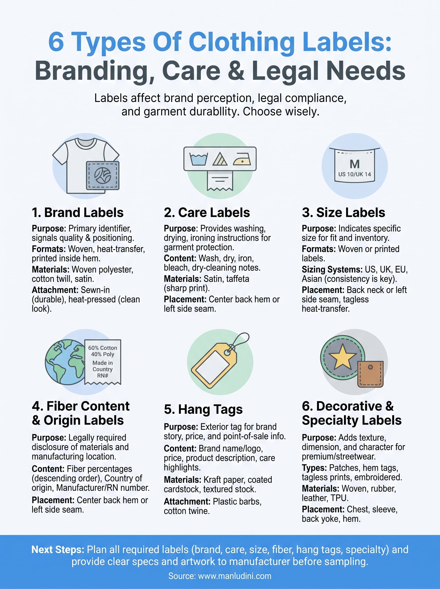 types of clothing labels infographic
