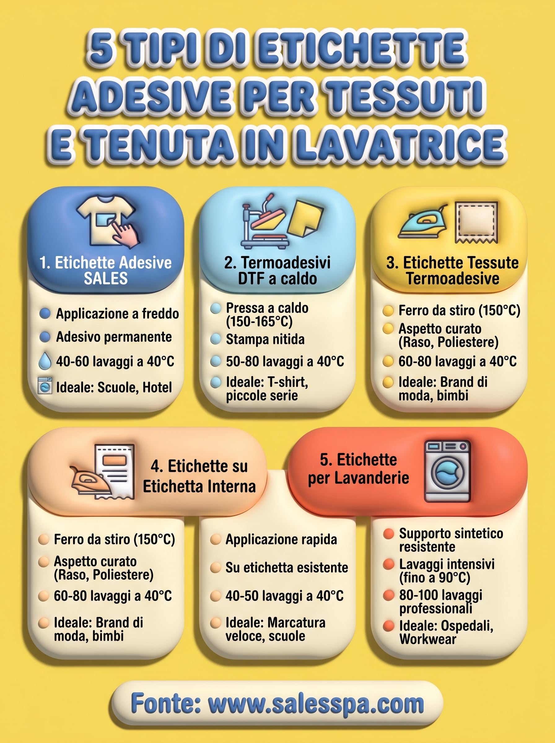 etichette adesive per tessuti infographic
