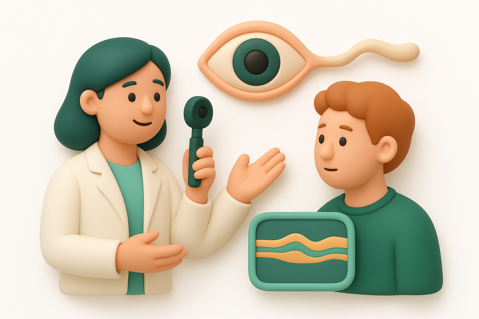 Initial examination and optical coherence tomography