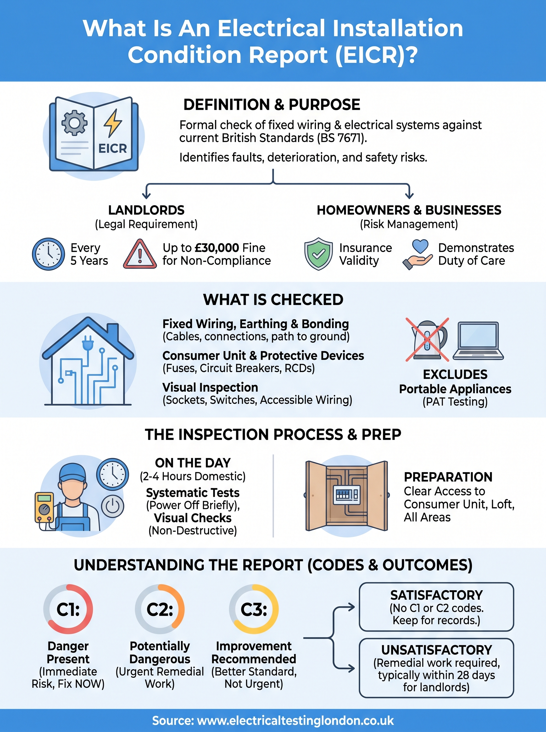 what is an electrical installation condition report infographic