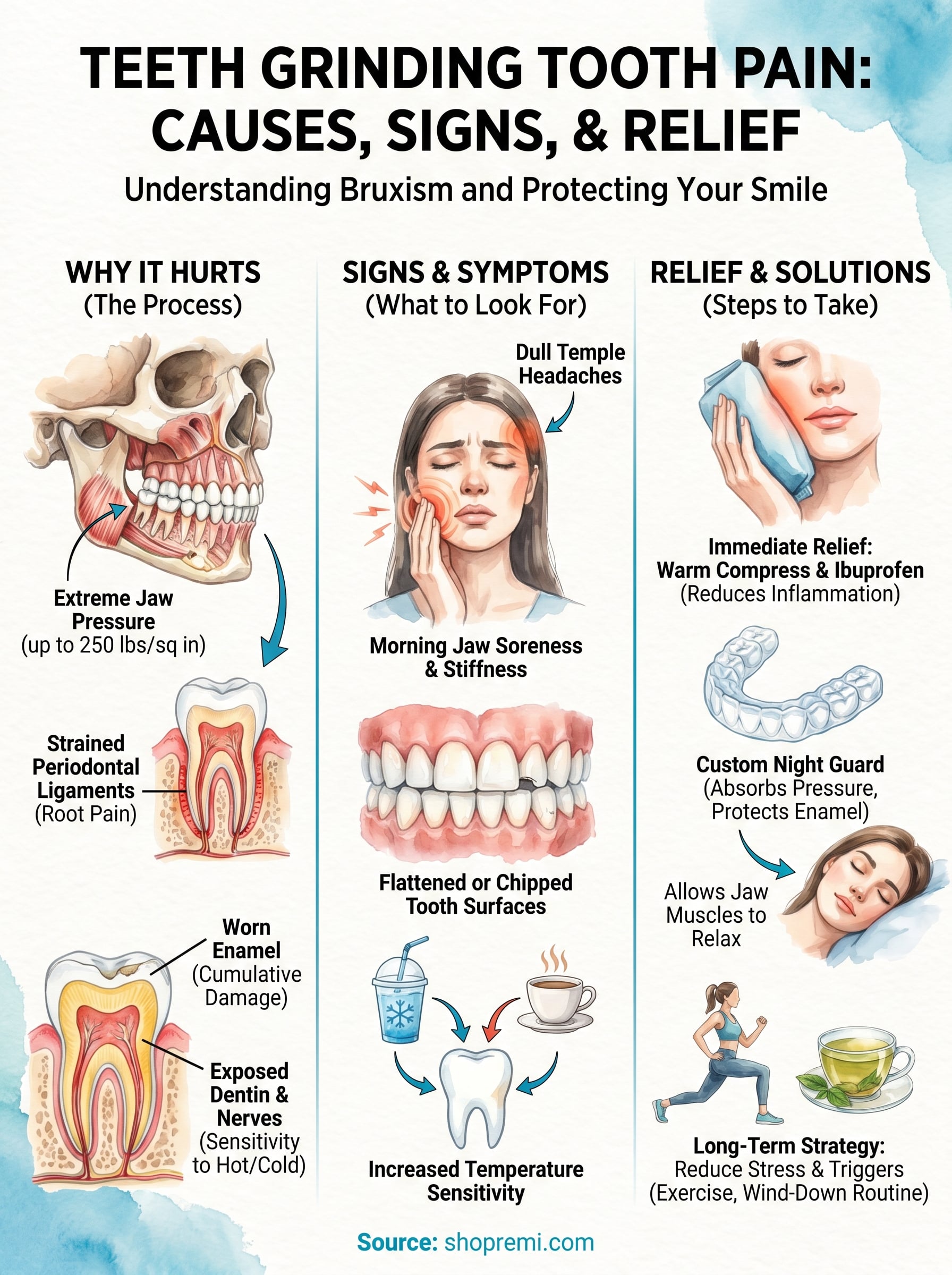 teeth grinding tooth pain infographic