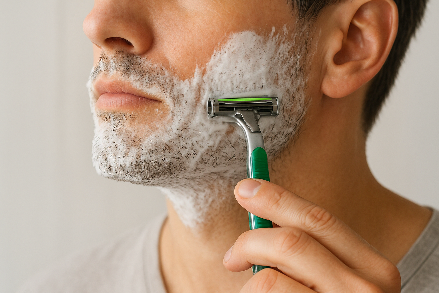 Shave with the grain on the first pass