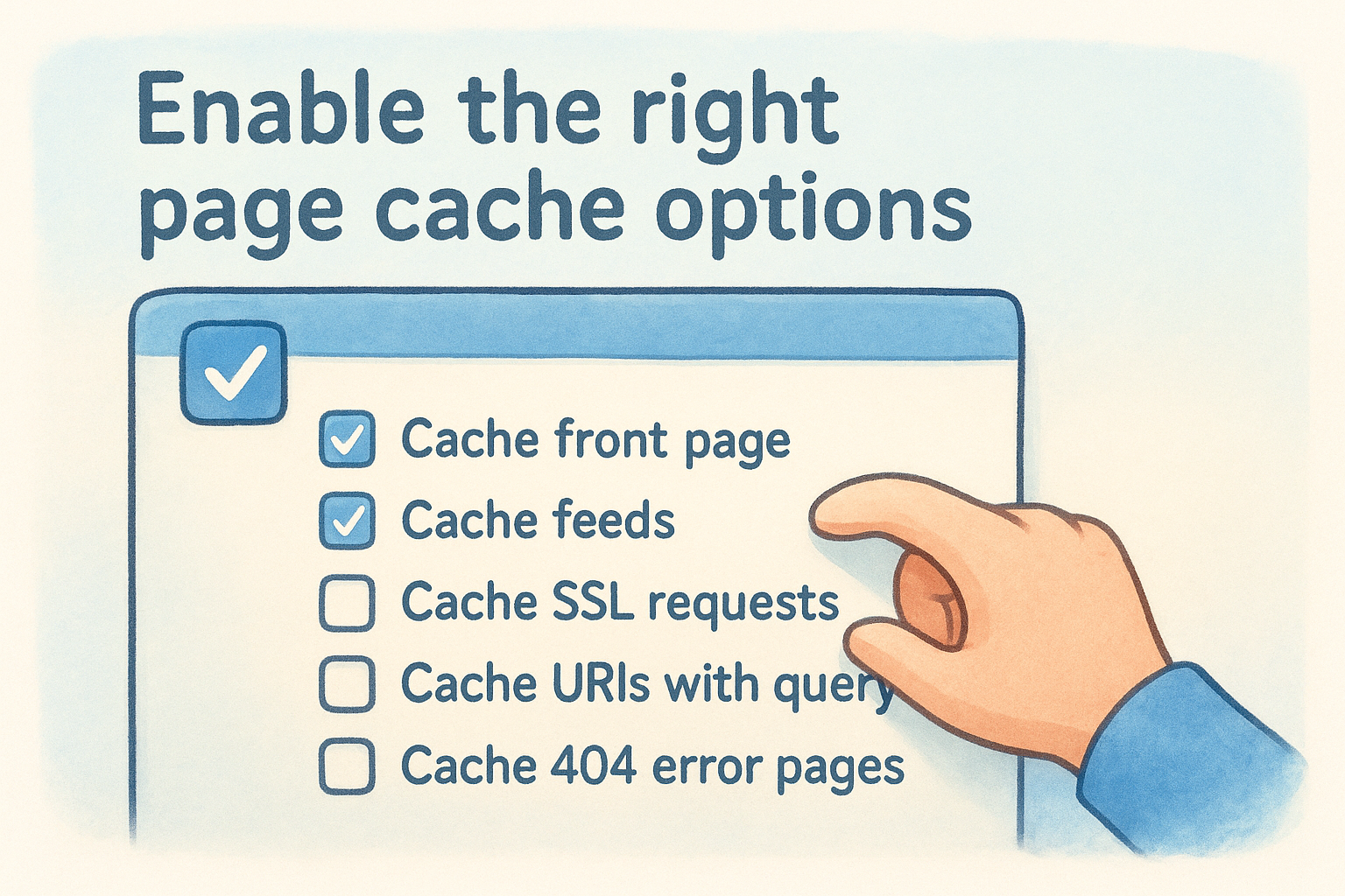 Enable the right page cache options